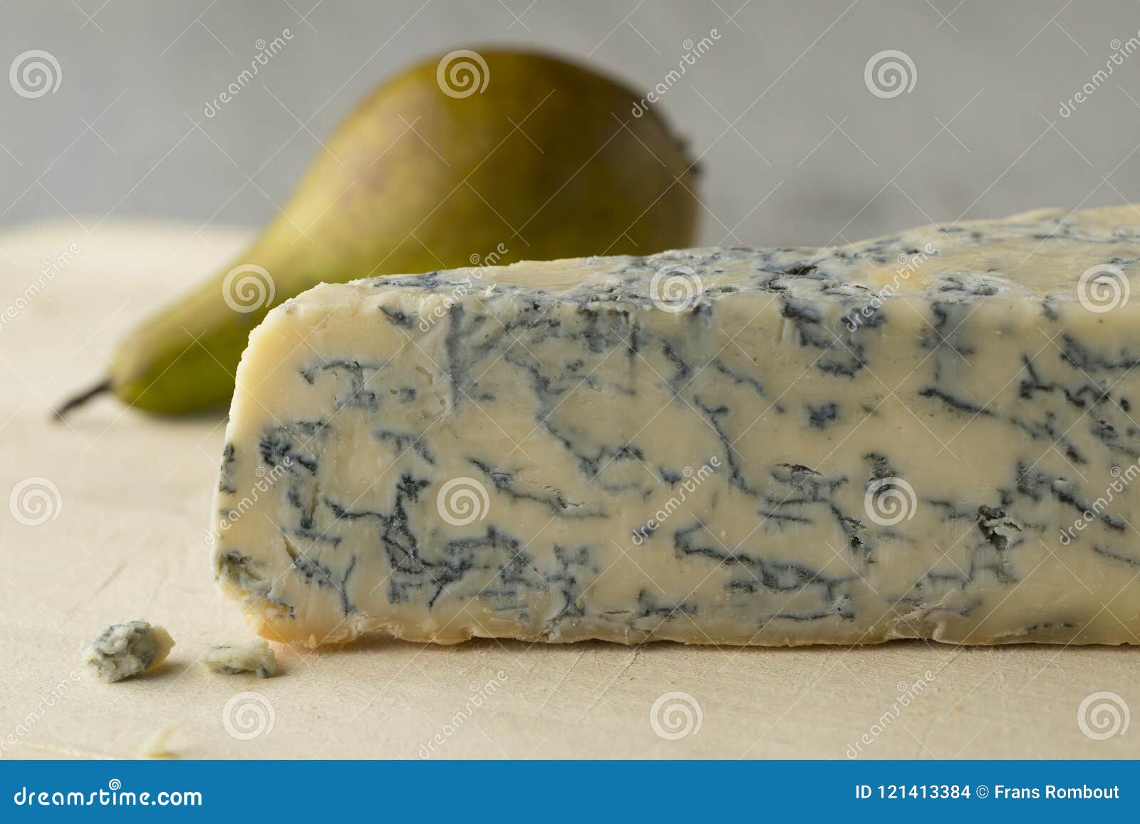 piece of gorgonzola picante cheese close up