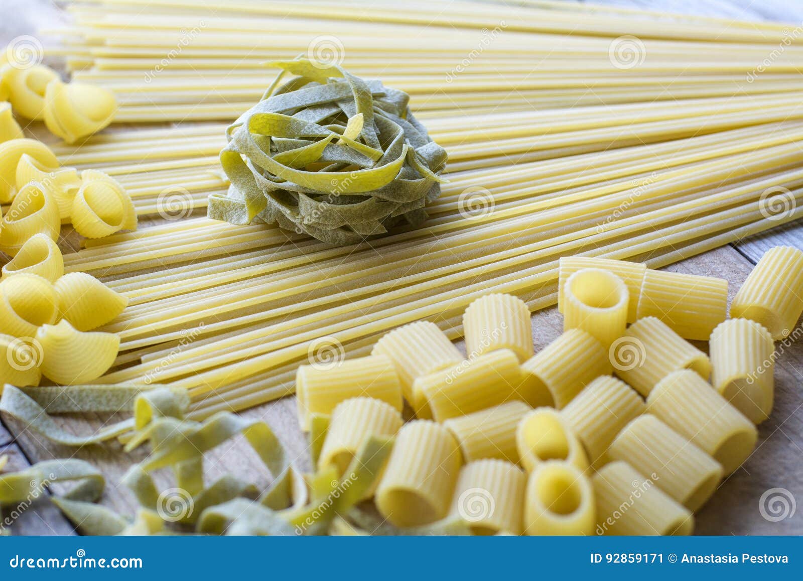 Piece of Green Pasta is on Linguini Stock Image Image of closeup