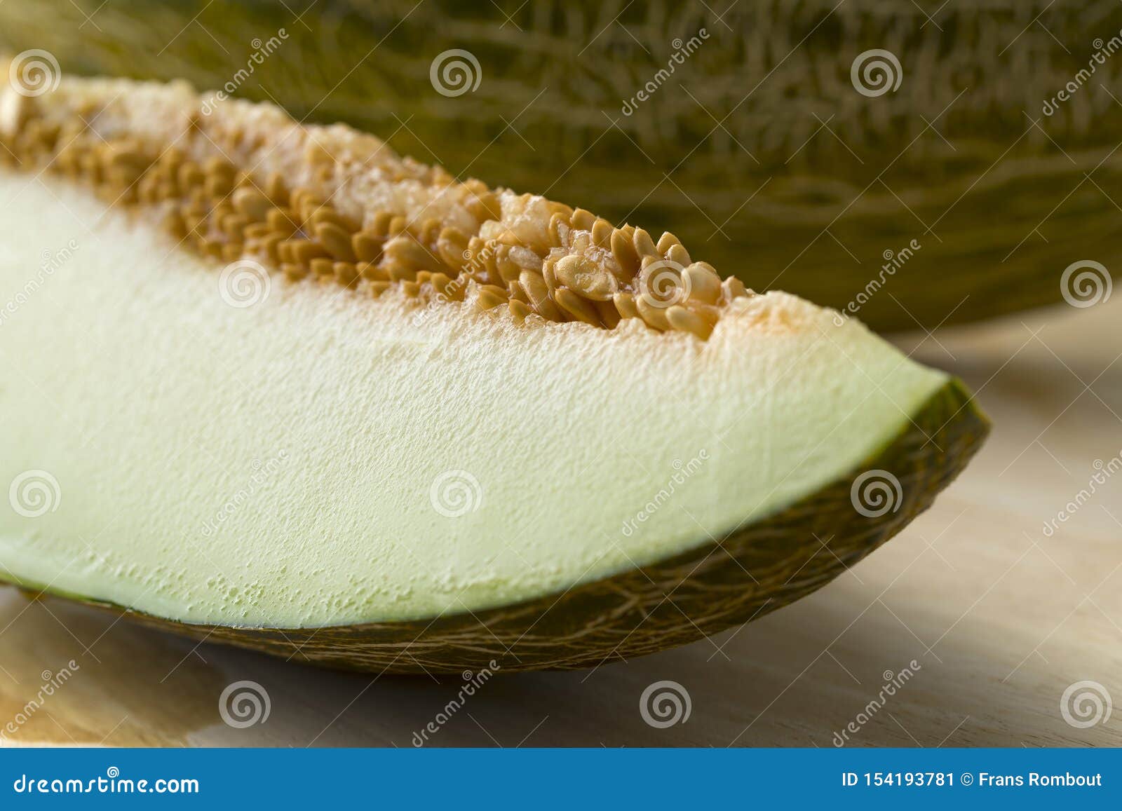 piece of piel de sapo melon close up