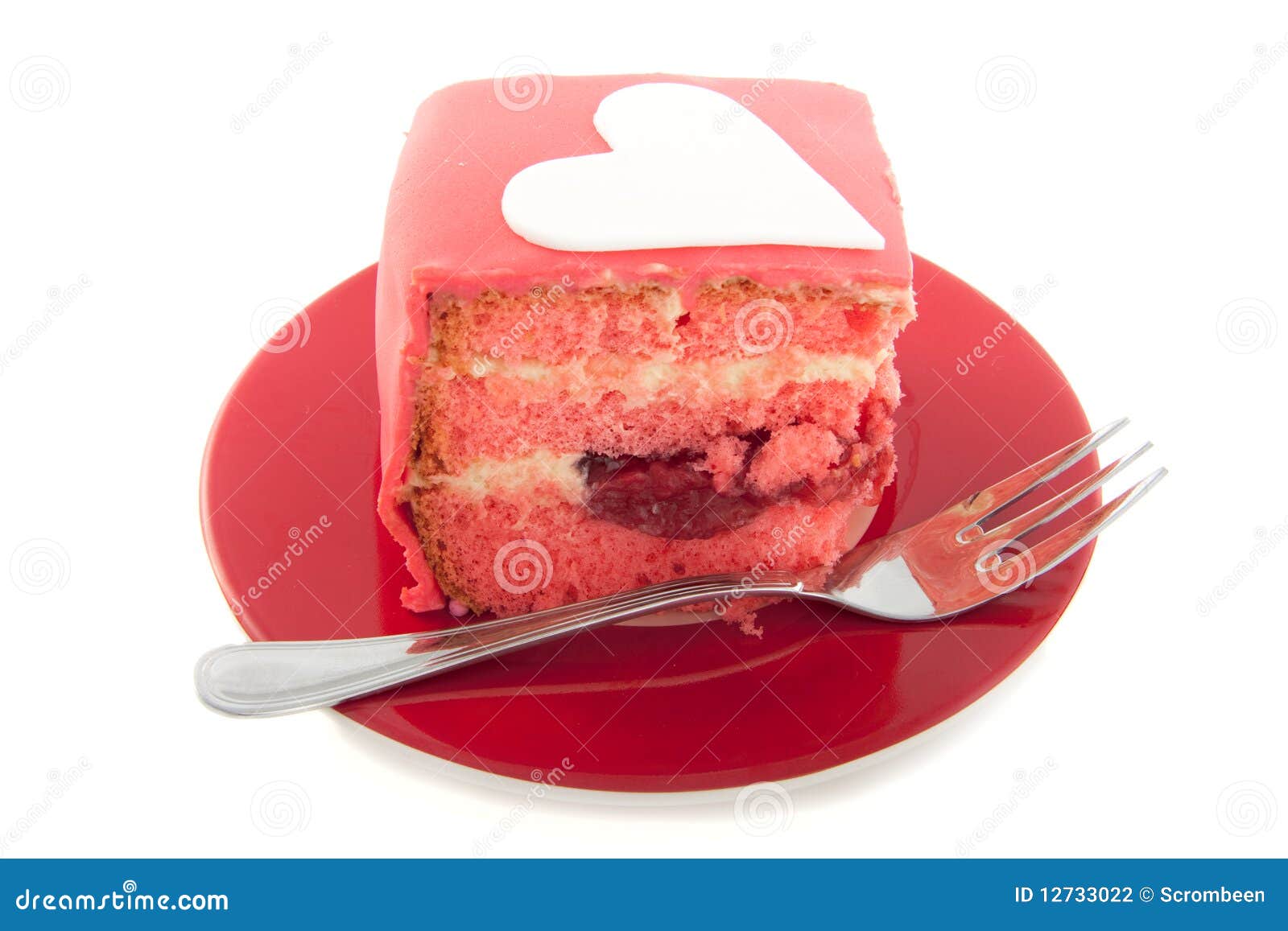 A piece of pink pie stock photo. Image of dish, calories 12733022