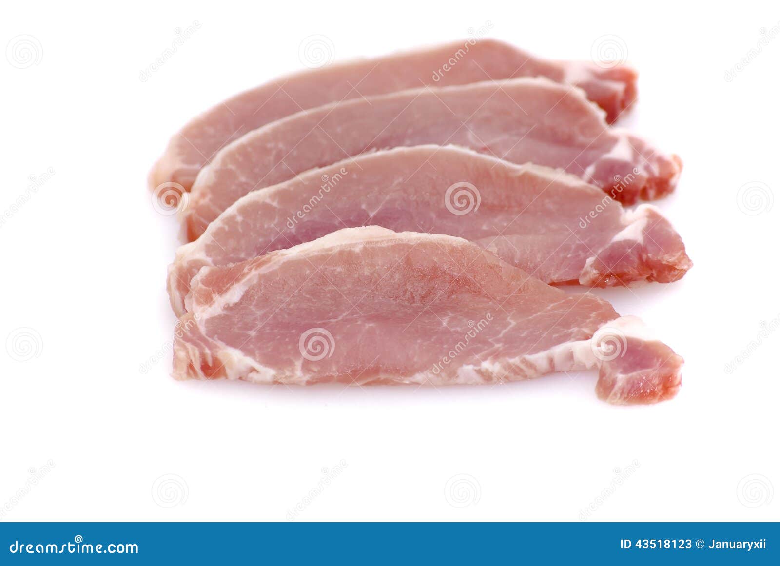 Piece of Raw Meat Cut into Steaks Stock Image Image of loin, pork