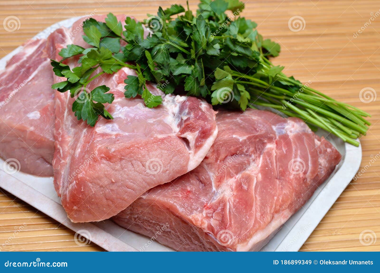 A Piece of Raw Meat on a Cutting Kitchen Table Stock Image Image of