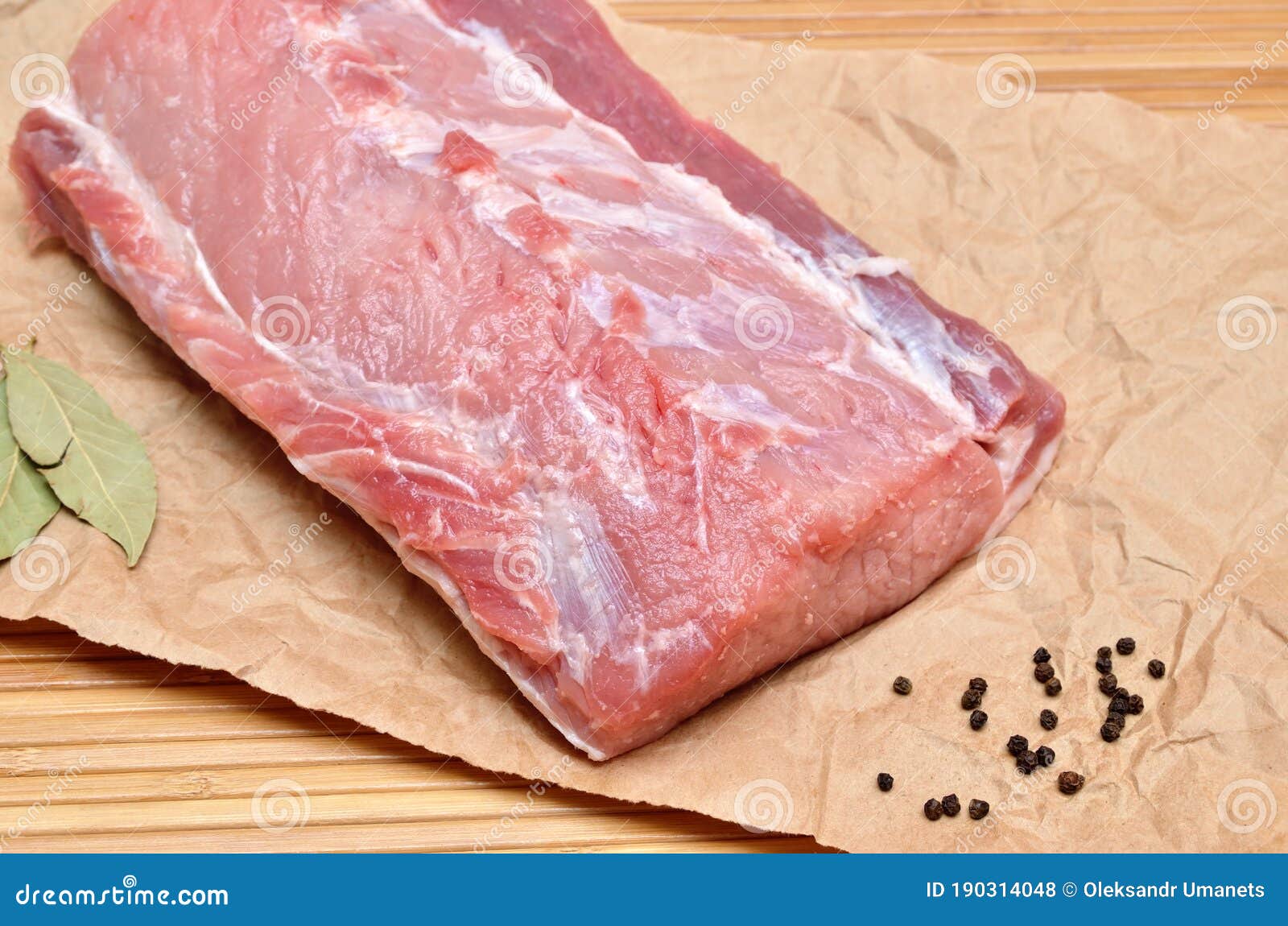 A Piece of Raw Meat on a Cutting Kitchen Table Stock Photo Image of