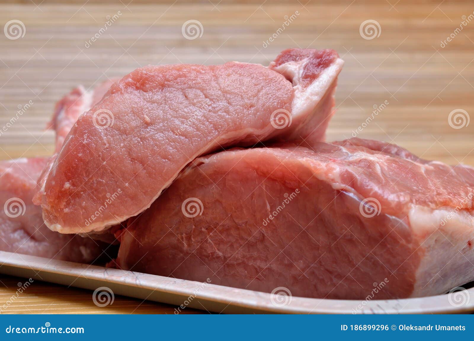 A Piece of Raw Meat on a Cutting Kitchen Table Stock Photo Image of