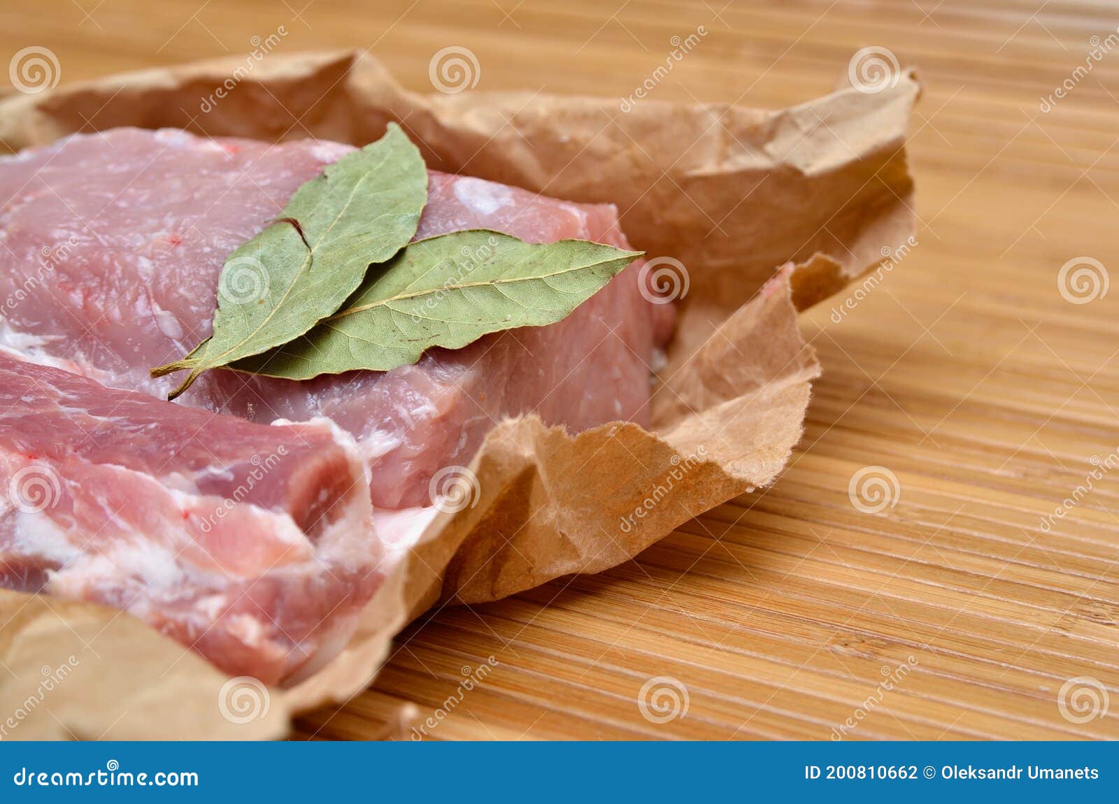 A Piece of Raw Meat on a Cutting Kitchen Table Stock Photo Image of