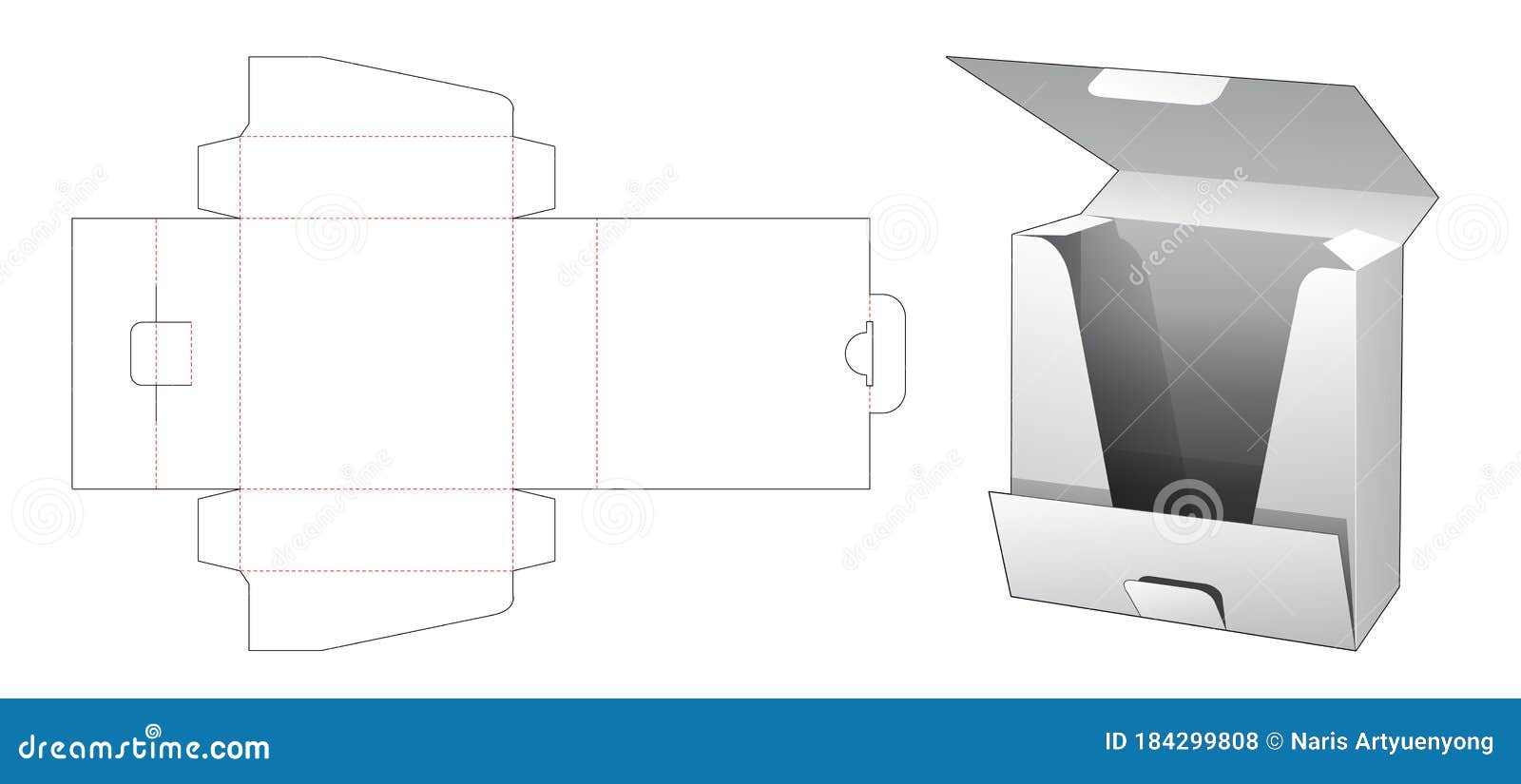 1 Piece Shirt Packaging Box Die Cut Template Stock Vector
