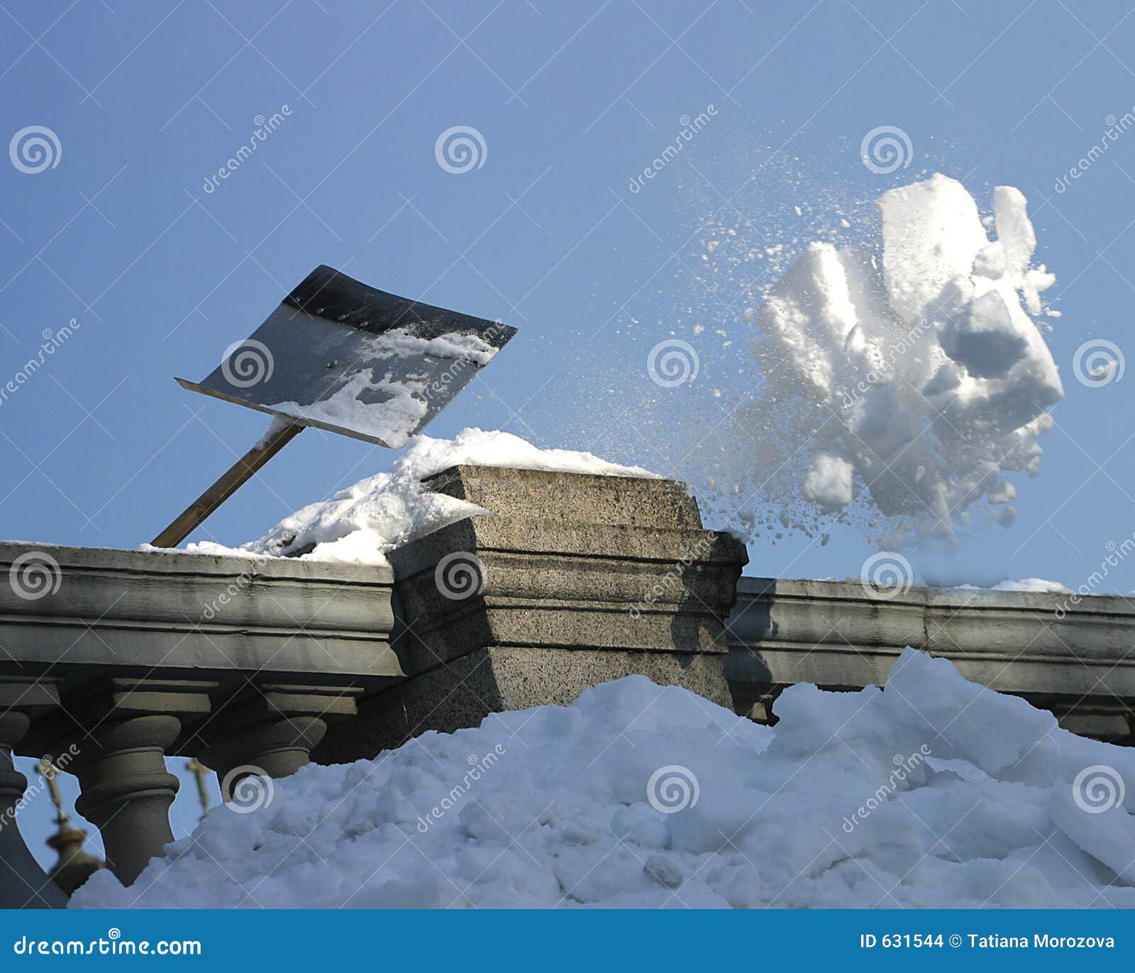 Piece of snow stock photo. Image of roof, blue, keeper 631544