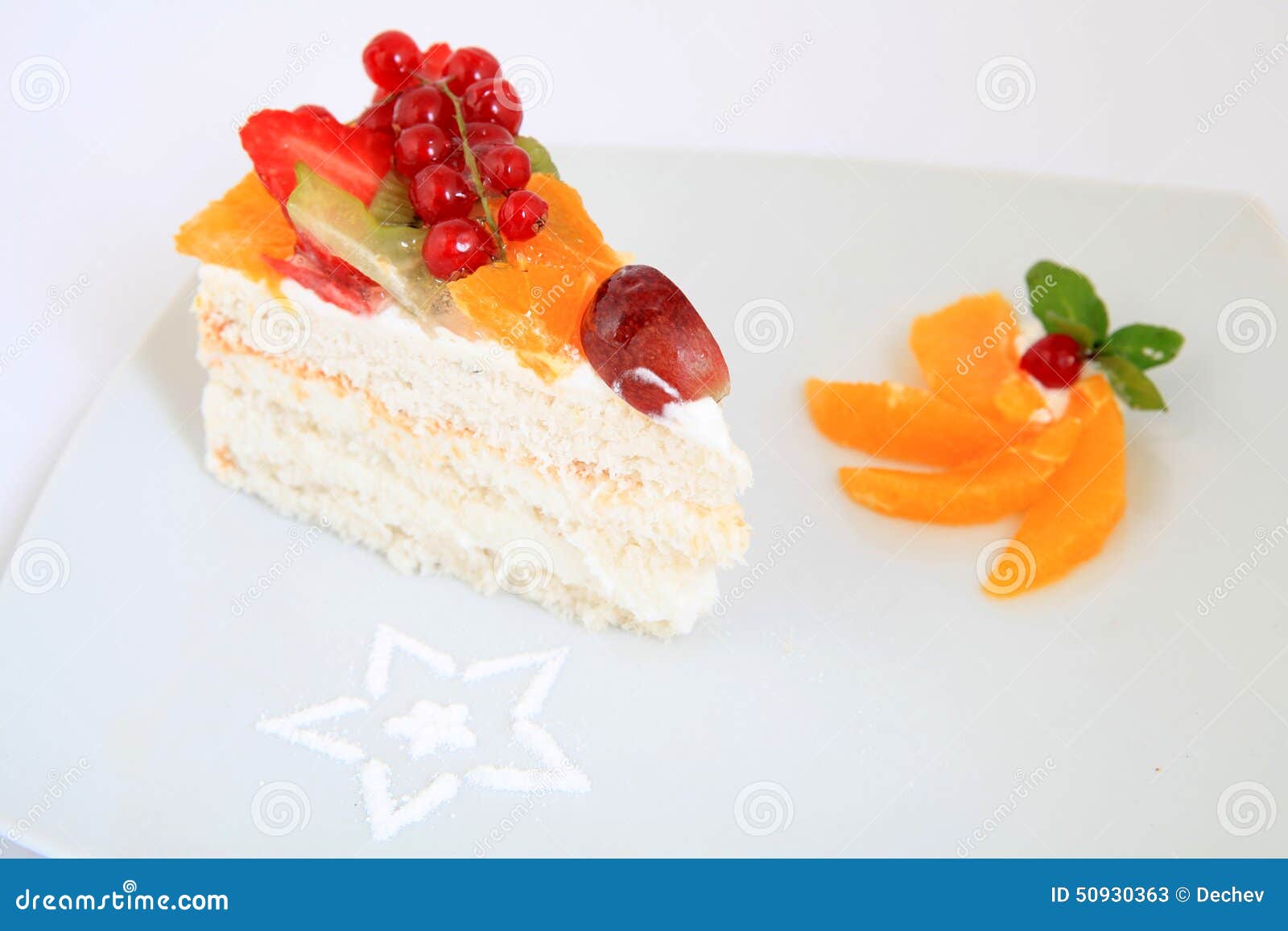 Piece of sweet and tasty fruit cake