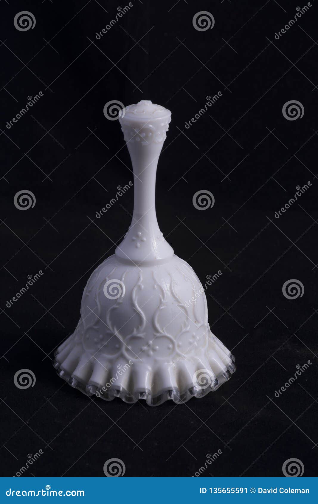 hand blown white glass bell