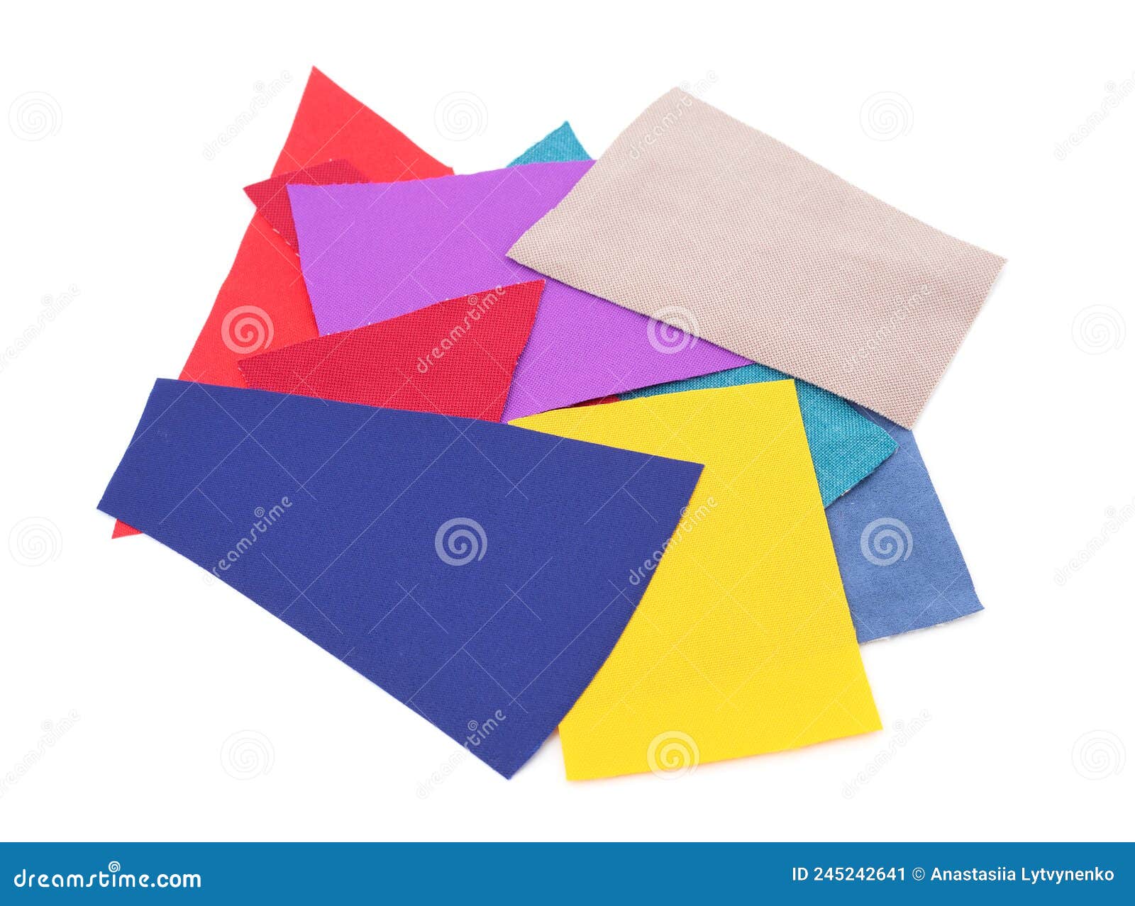 Pieces of Fabric are Multicolored Stock Image - Image of yellow, white ...