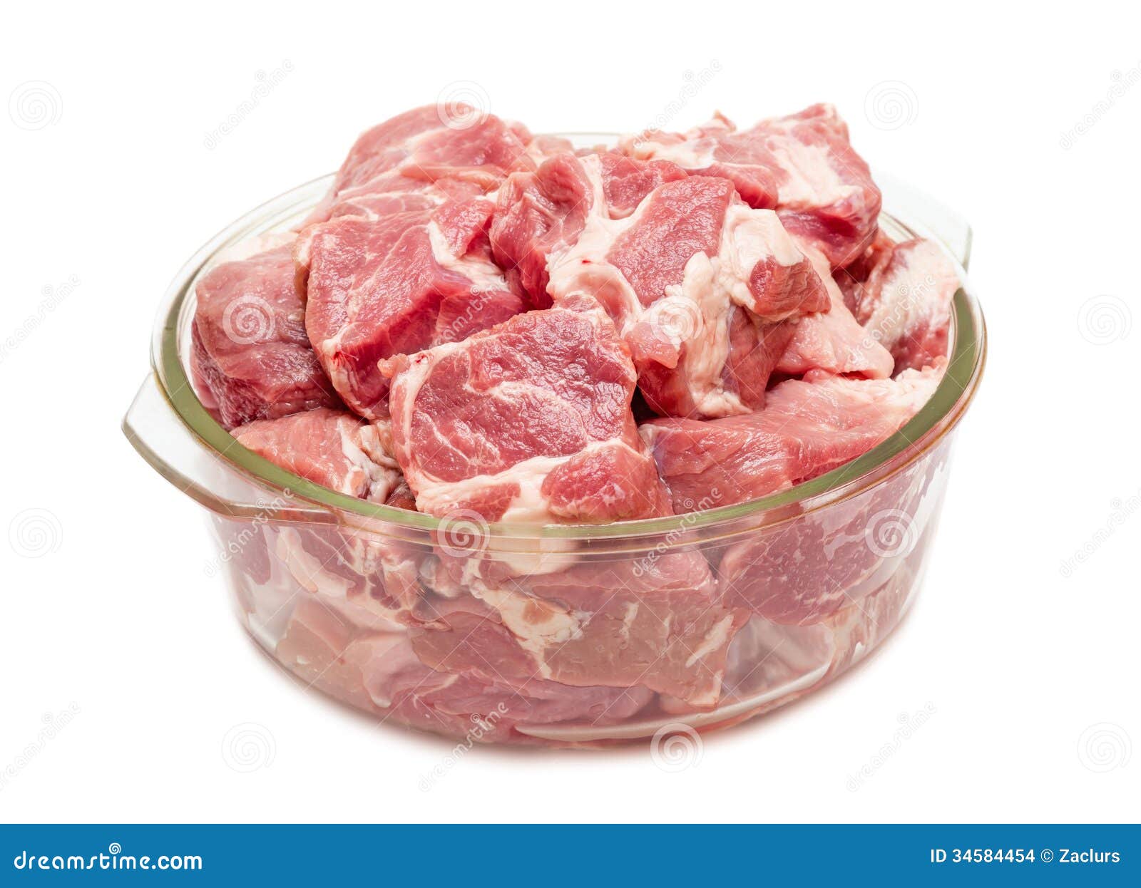 Pieces of Fresh Raw Meat in Glass Pan Stock Photo Image of pork, meat
