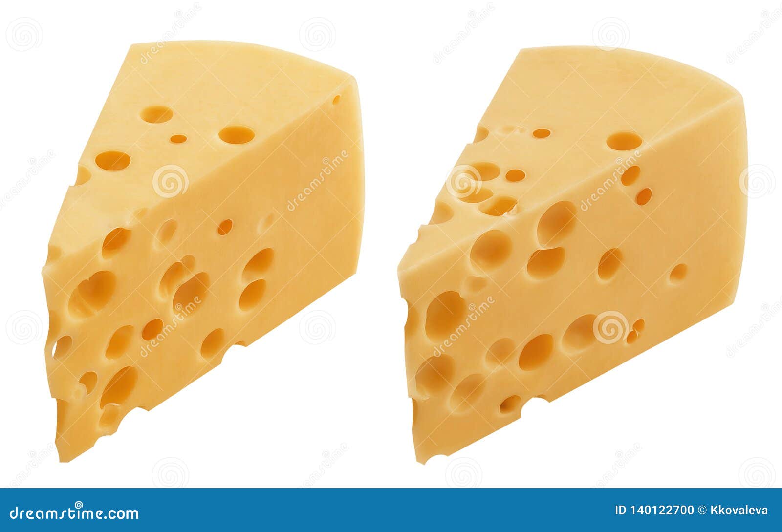 Pieces of Hard Cheese Isolated on White Background Stock Photo Image