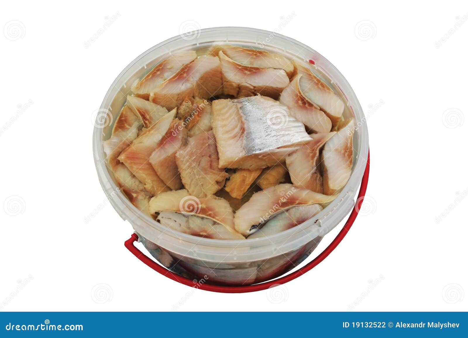Pieces of herring in oil. stock photo. Image of isolated 19132522