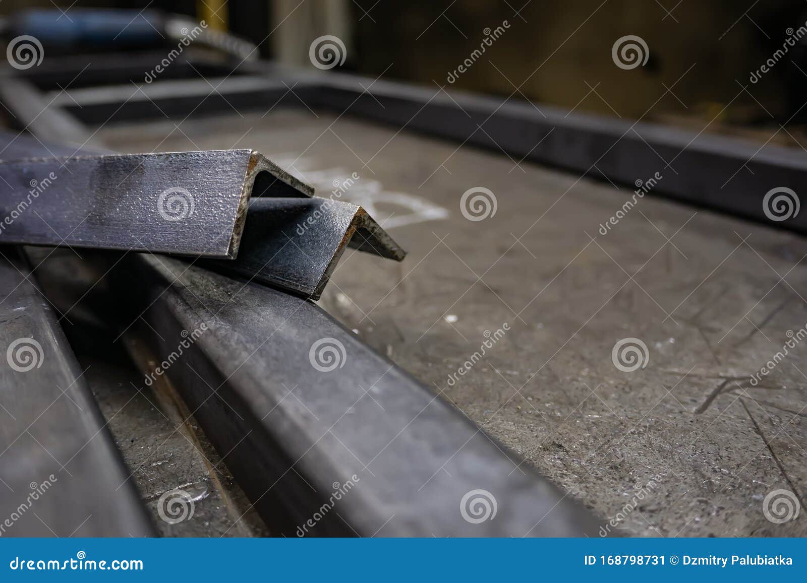 Pieces of Metal Corner, Processing in a Locksmith`s Stock