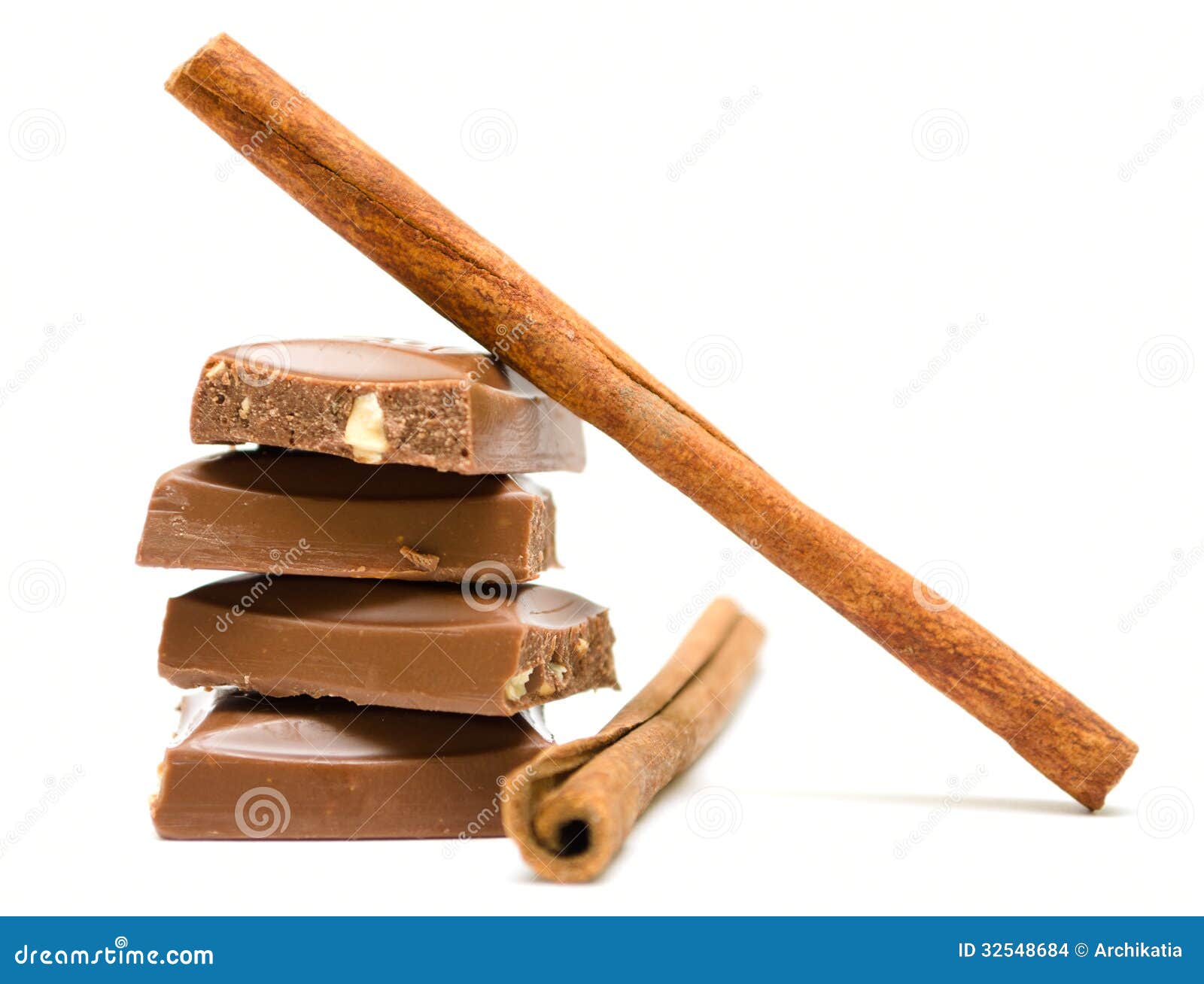 Pieces of Milk Chocolate with Cinnamon Stock Photo Image of nuts