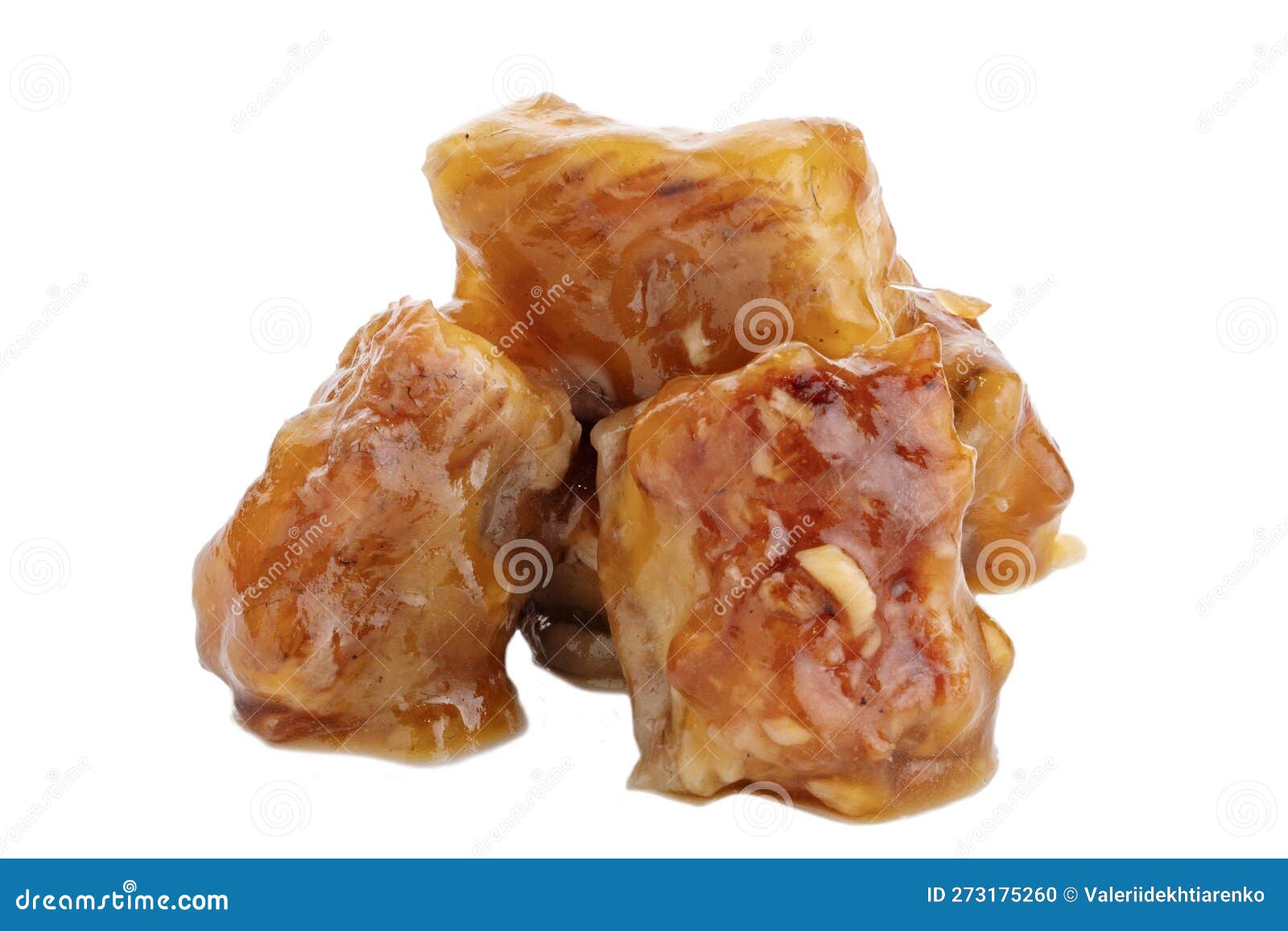 Pieces of Pickled Eel are Isolated on a White Background Stock Photo