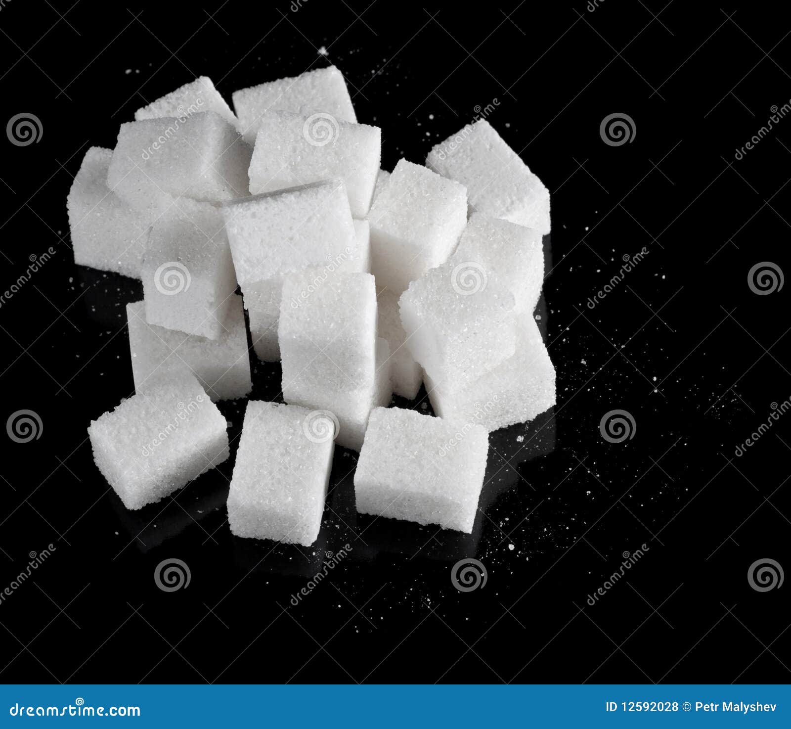 Pieces of sugar on black stock photo. Image of meal, black - 12592028