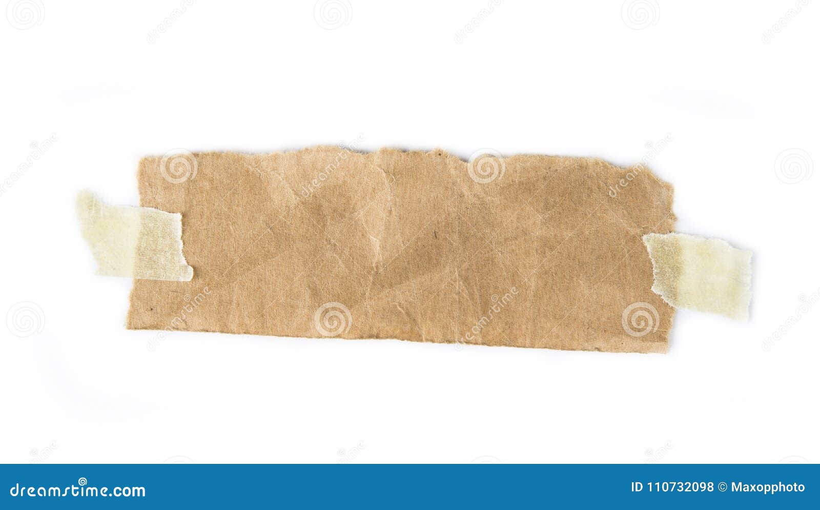 Pieces of Torn Note Paper Sheets with Adhesive Sticky Tape Stuck. Stock Photo Image of pieces
