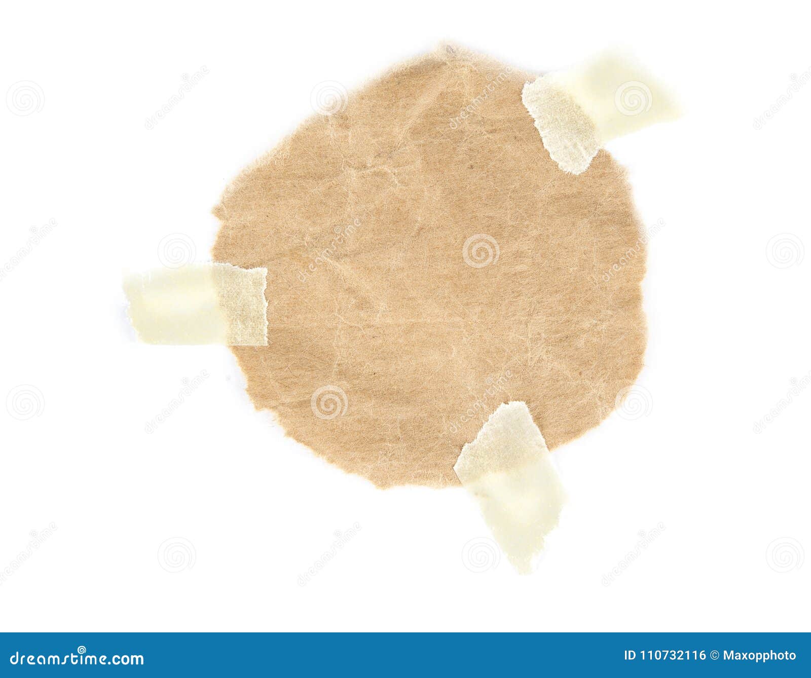 Pieces of Torn Note Paper Sheets with Adhesive Sticky Tape Stuck. Stock Photo Image of news