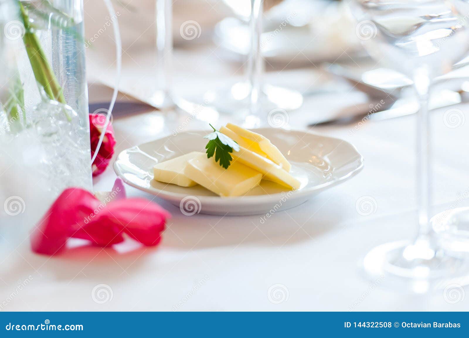Pieces of Butter on Small Plate on Table Stock Photo Image of butter