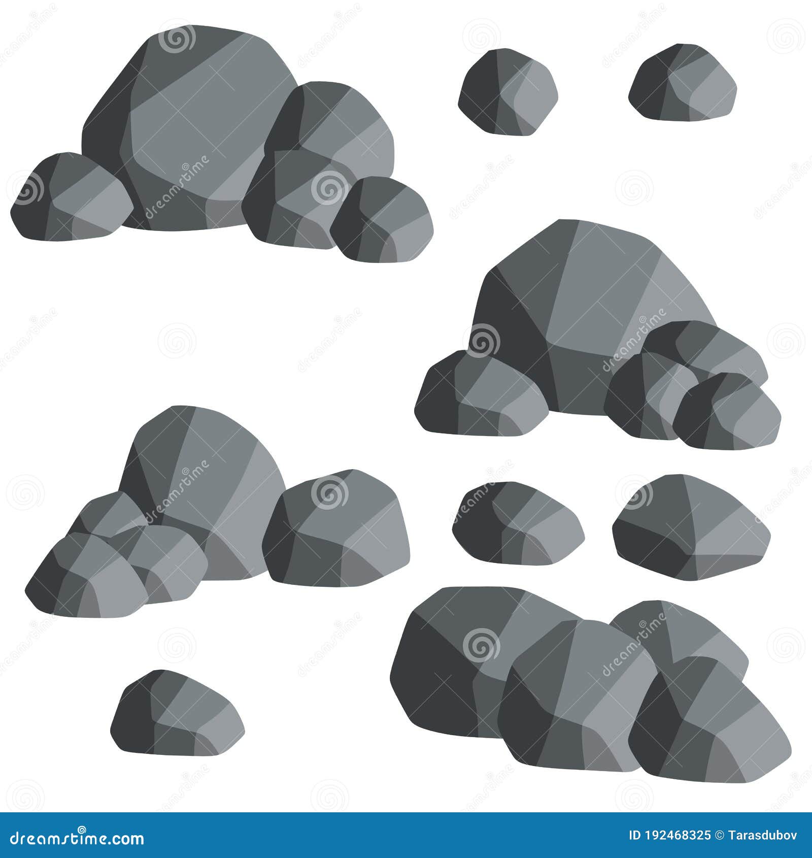 Piedras De Pared Naturales Y Rocas Grises Redondeadas Y Lisas. Ilustración  Plana De Dibujos Animados Ilustración del Vector - Ilustración de pesado,  escombro: 192468325