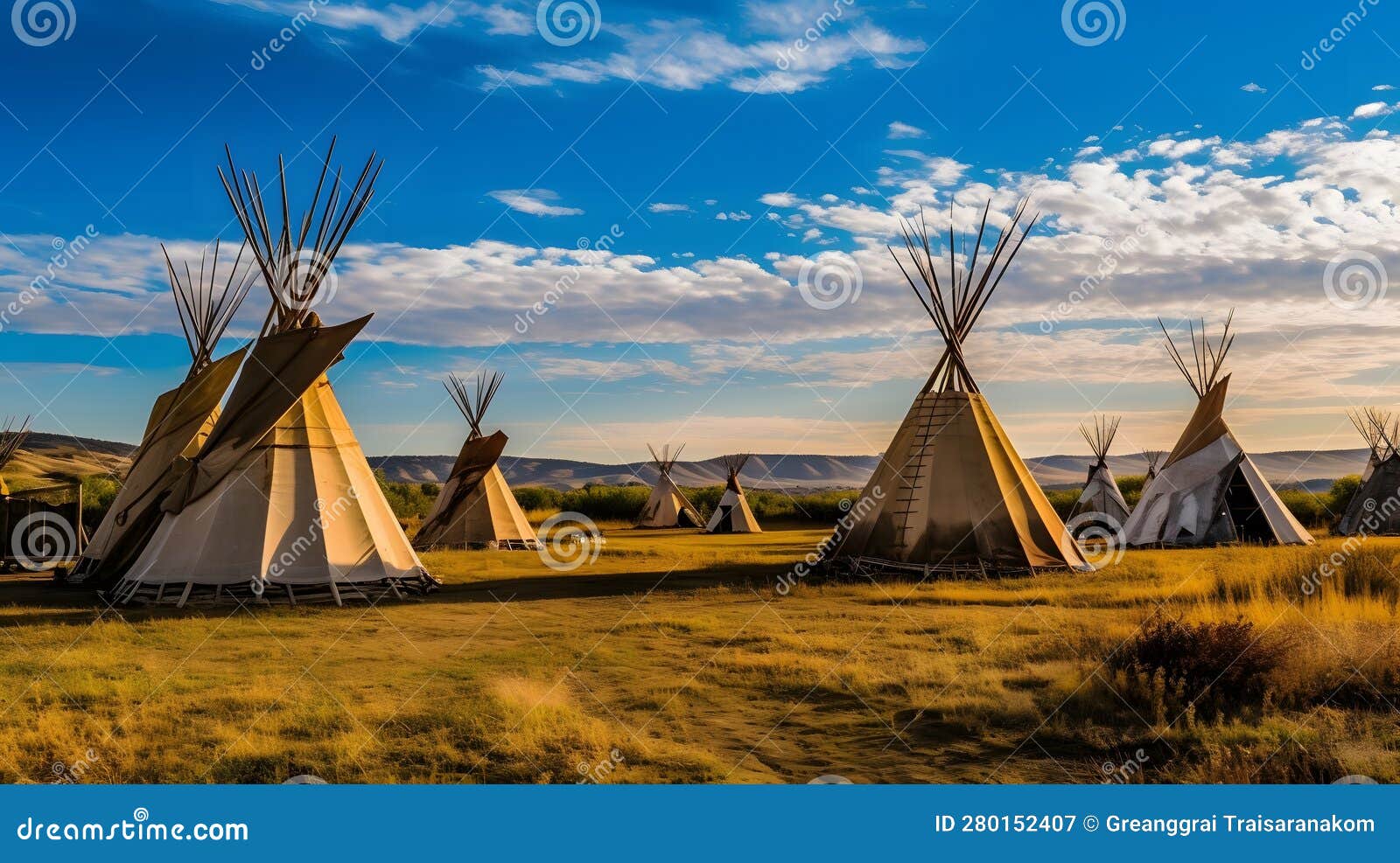 piegan indian encampment north america.