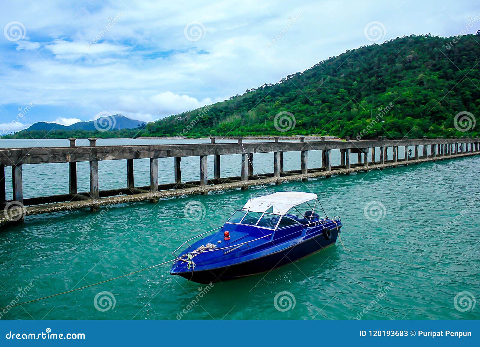 Concrete Bridges Stretched into the Sea. Stock Image Image of ocean