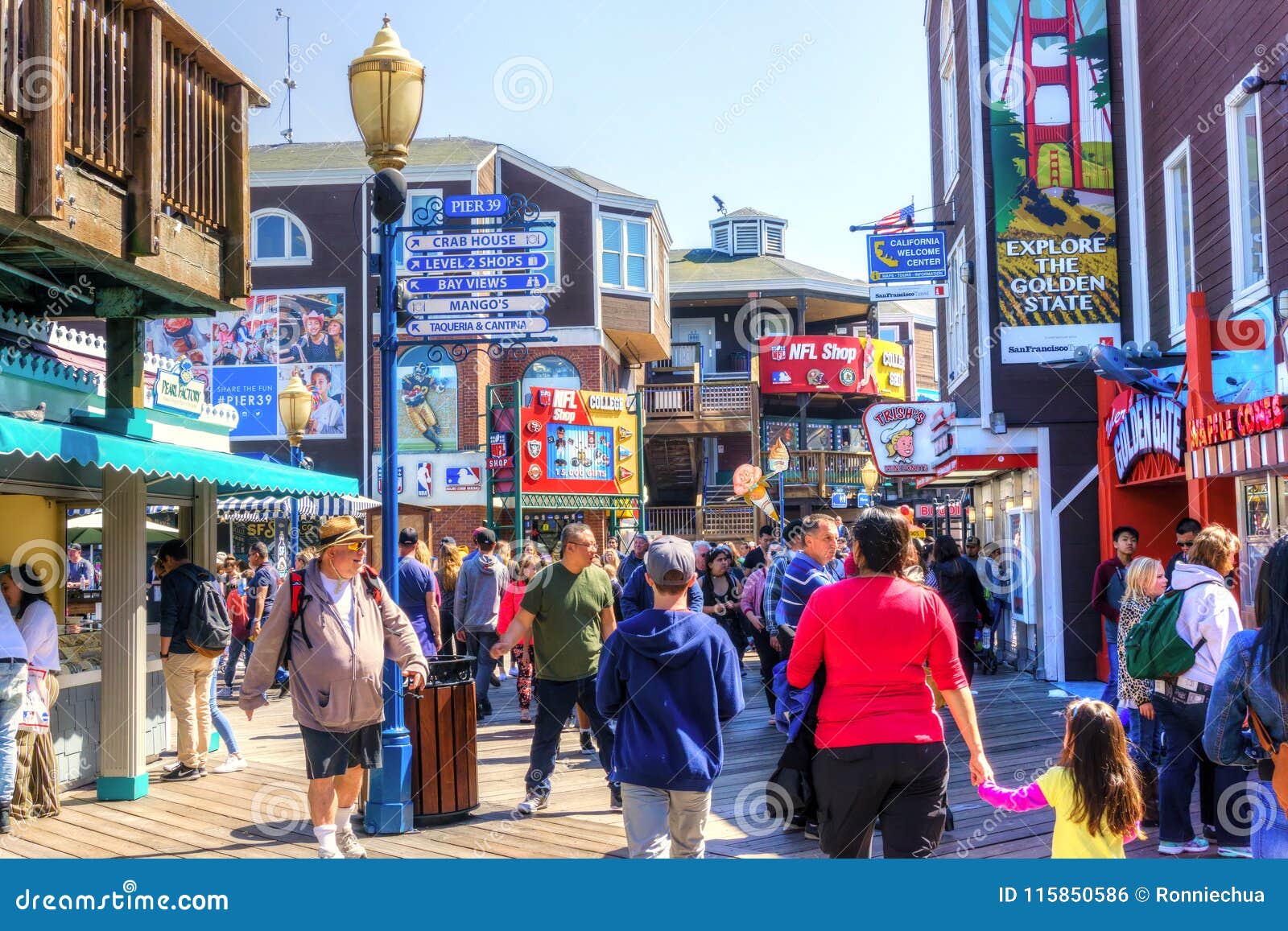 Pier 39 at Fisherman`s Wharf in San Francisco Editorial Photo