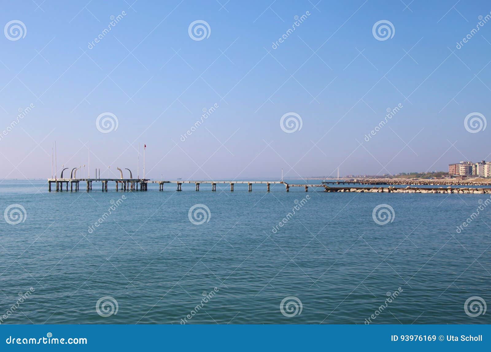 pier on the island lido di venezia, italy.