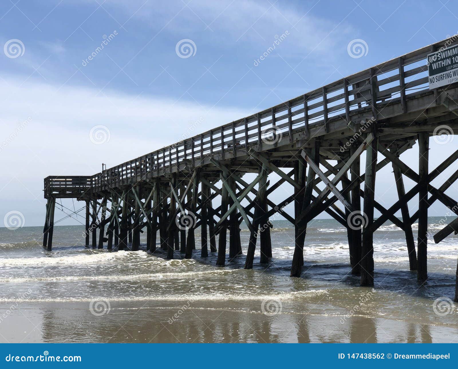 Pier at Isle of Palms, South Carolina Editorial Photography Image of