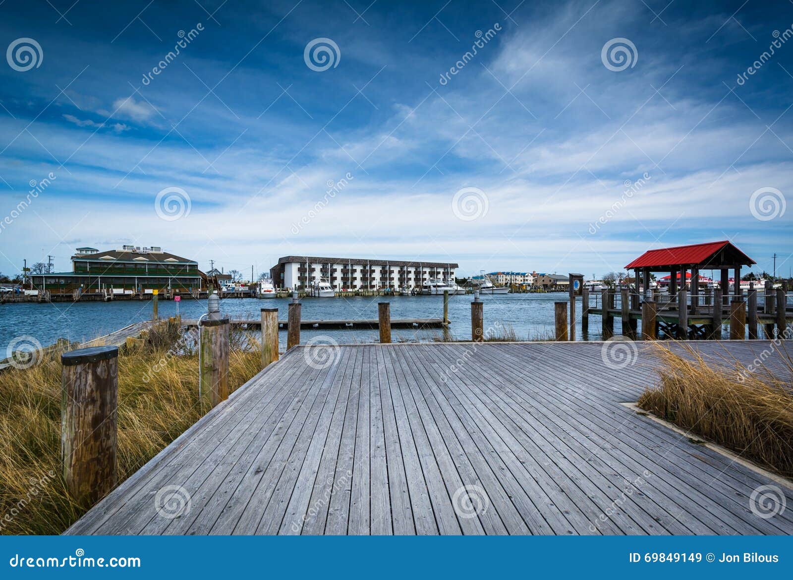 Pier in the Lewes and Rehoboth Canal, in Lewes, Delaware. Editorial