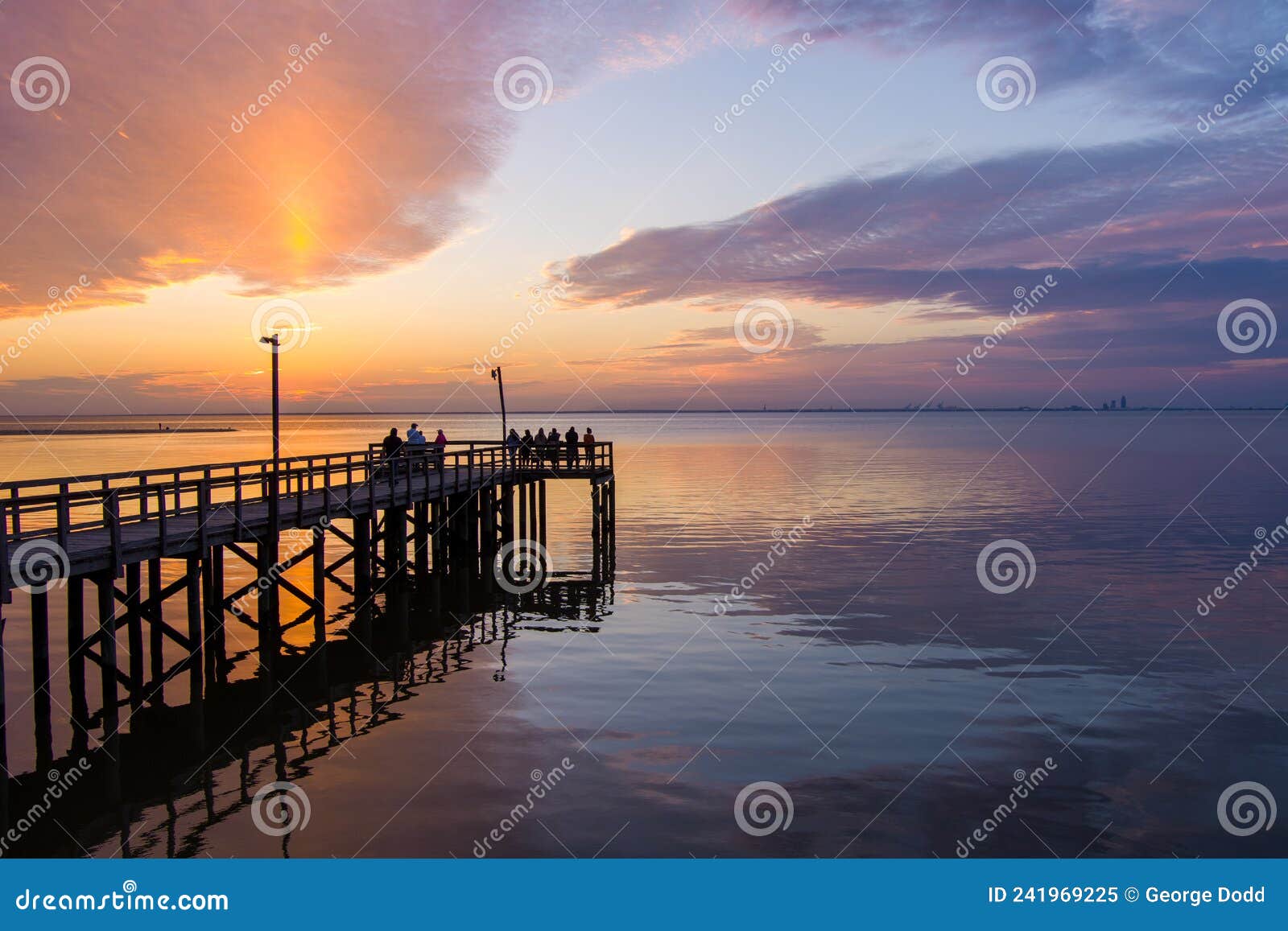 Pier on Mobile Bay at from Daphne, Alabama in February 2022 Stock Image Image of landscape