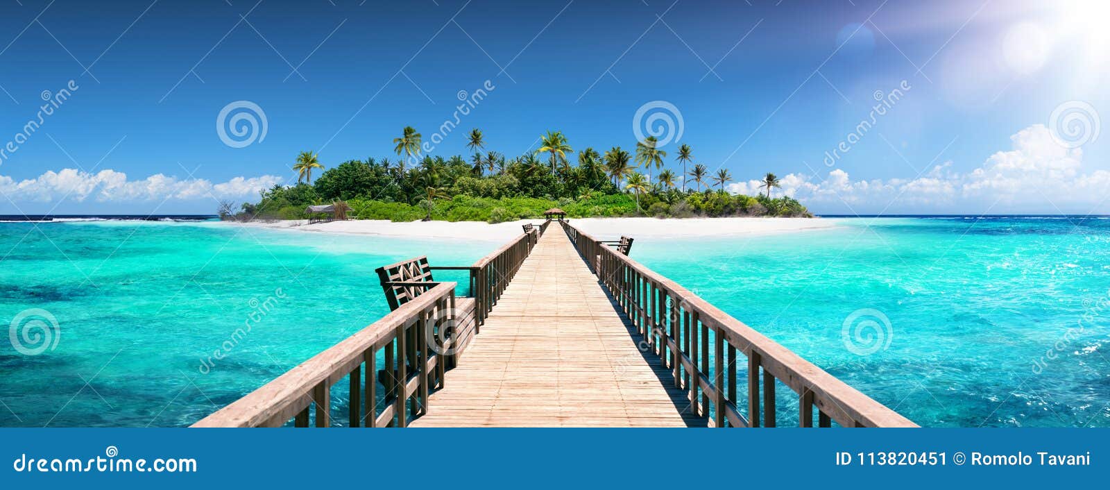 pier for paradise island - tropical destination