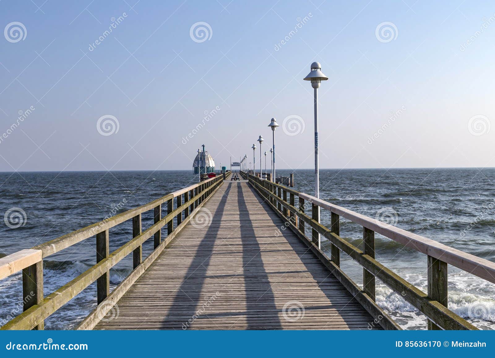 pier, vineta bridge and submarine at zinnowitz