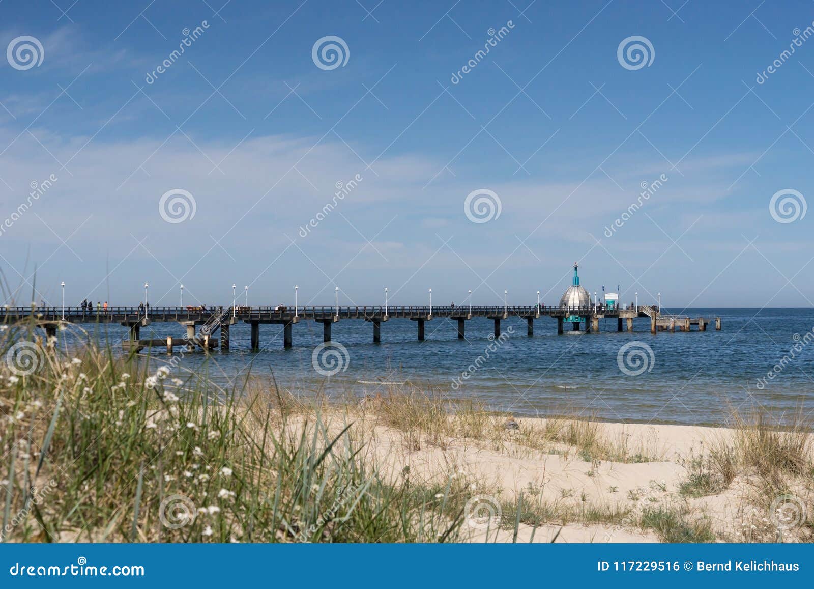 pier vineta bridge and submarine at zinnowitz usedom