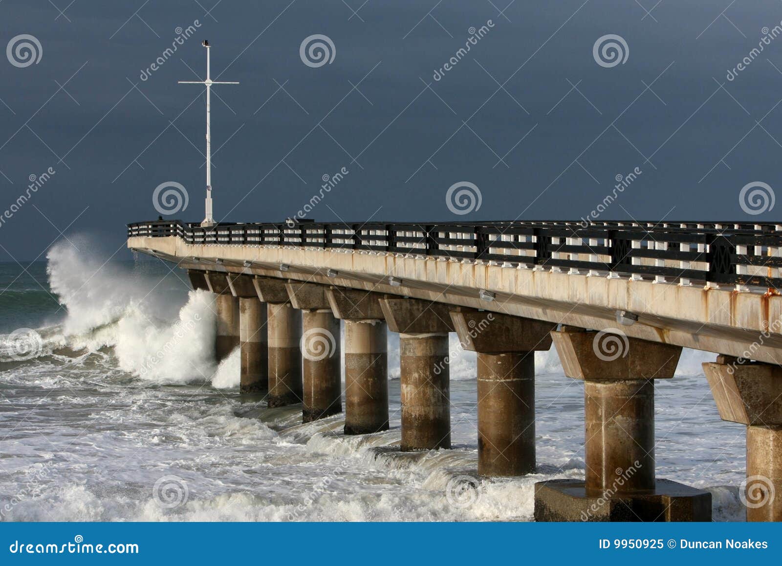Pier and Waves stock image. Image of ocean, storm, water 9950925
