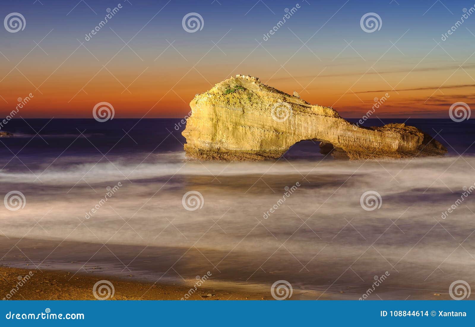 the pierced rock, miramar beach, biarritz, france