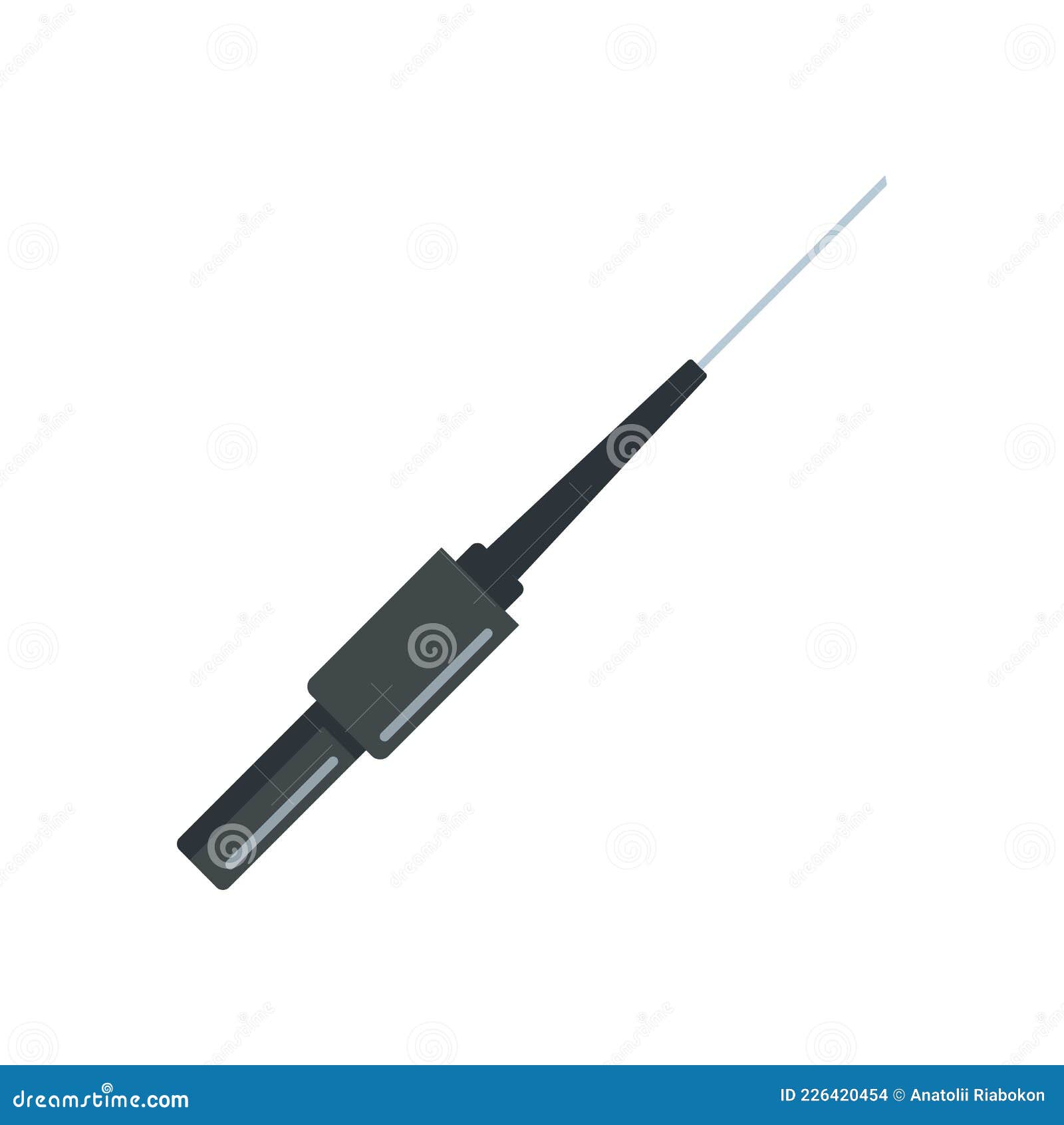 Piercing Needle Icon Flat Isolated Vector Stock Vector Illustration of design, pierce 226420454