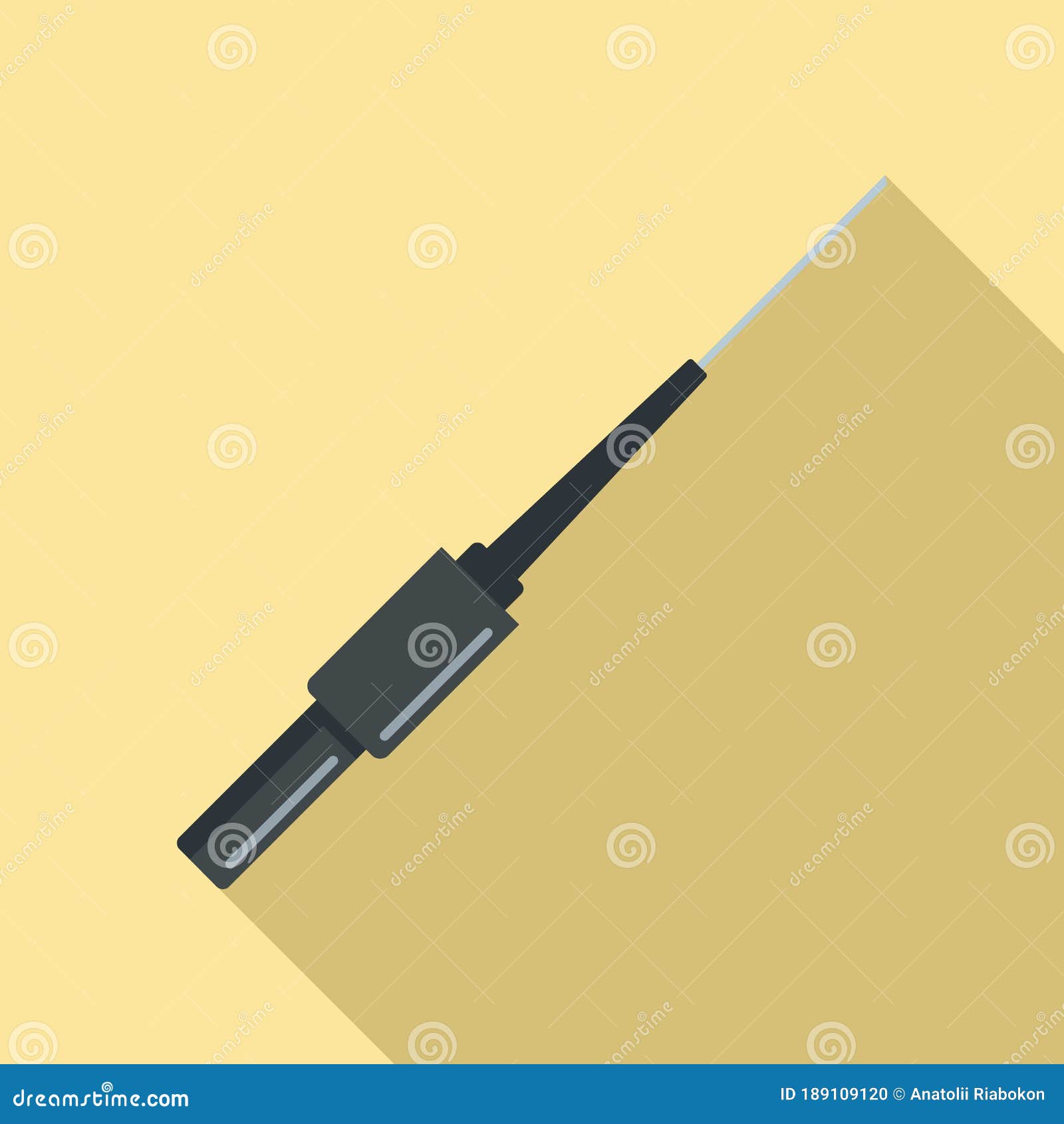 Piercing Needle Icon, Flat Style Stock Vector Illustration of fashion, metal 189109120