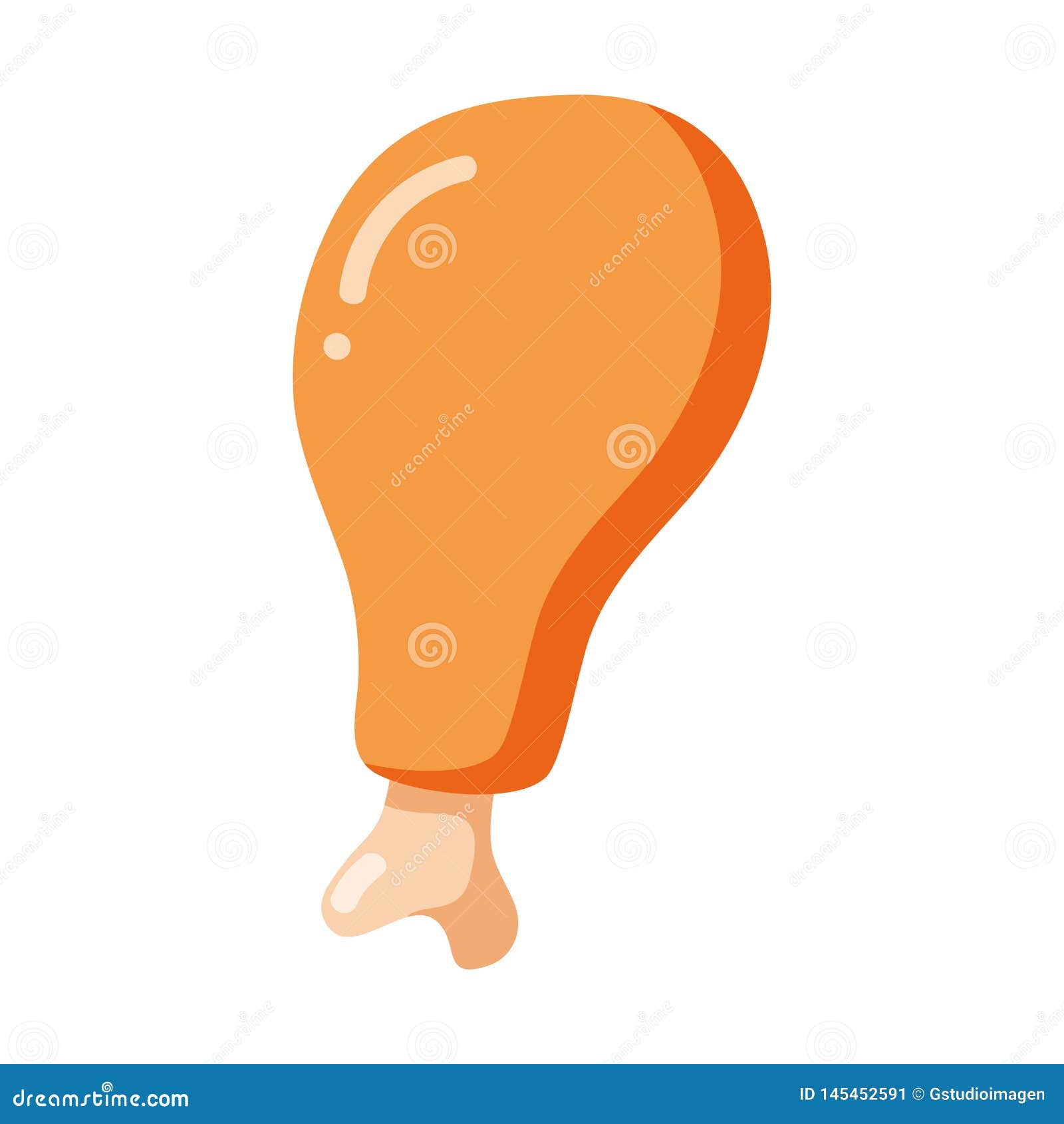 Pierna de pollo asada ilustración del vector. Ilustración de almuerzo -  145452591