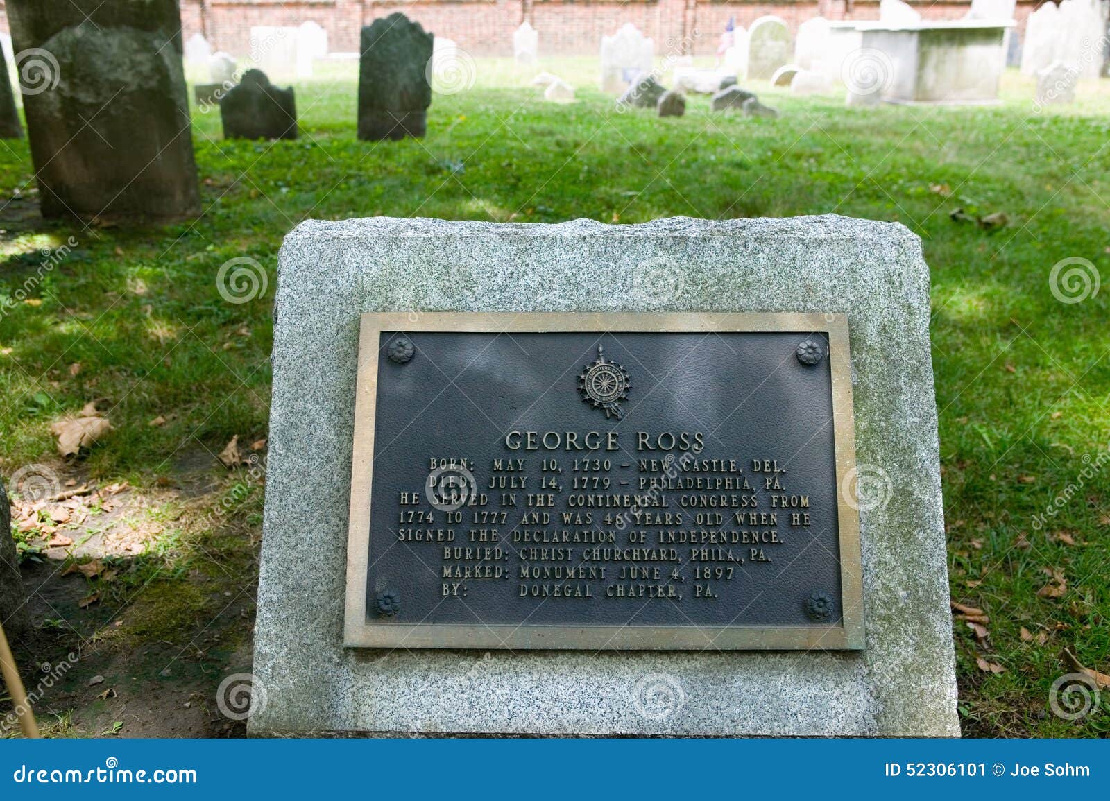 Pierre Tombale De George Ross En Cimetière D'église Du Christ,  Philadelphie, Pennsylvanie, Un Signataire De La Déclaration D'indé Photo  éditorial - Image du gravestone, pennsylvanie: 52306101