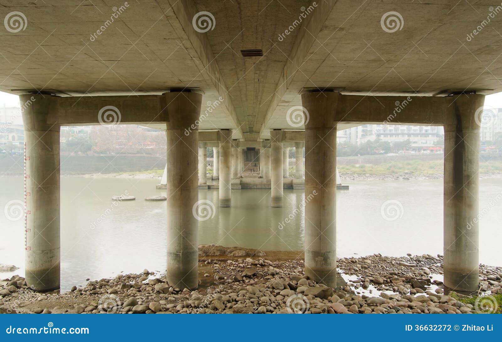 the piers of a bridge