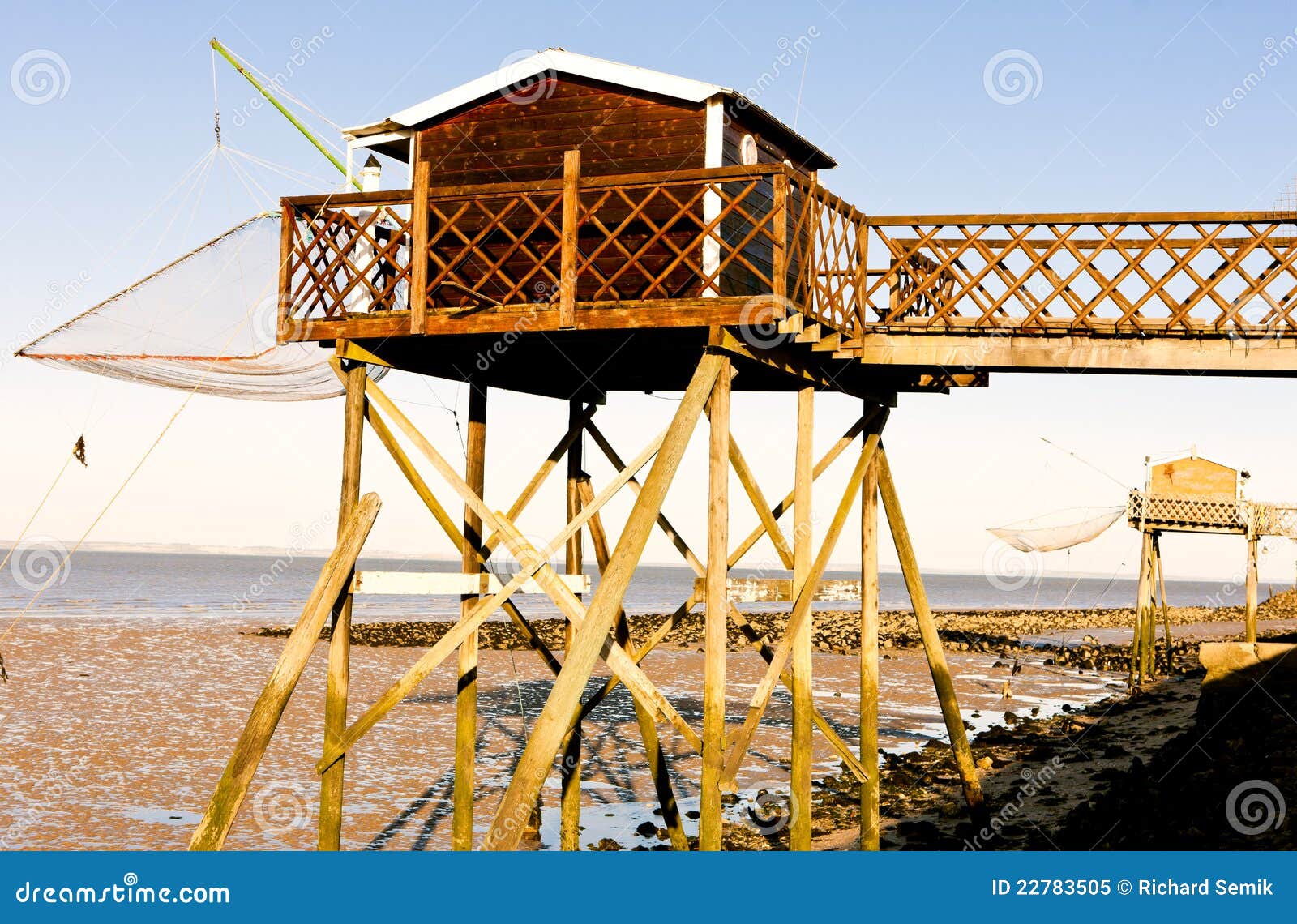 Piers with fishing nets stock image. Image of europe 22783505