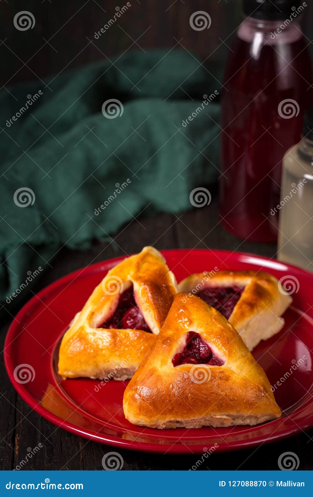 Pies with Cherries and Drinks Stock Photo Image of drink, compote