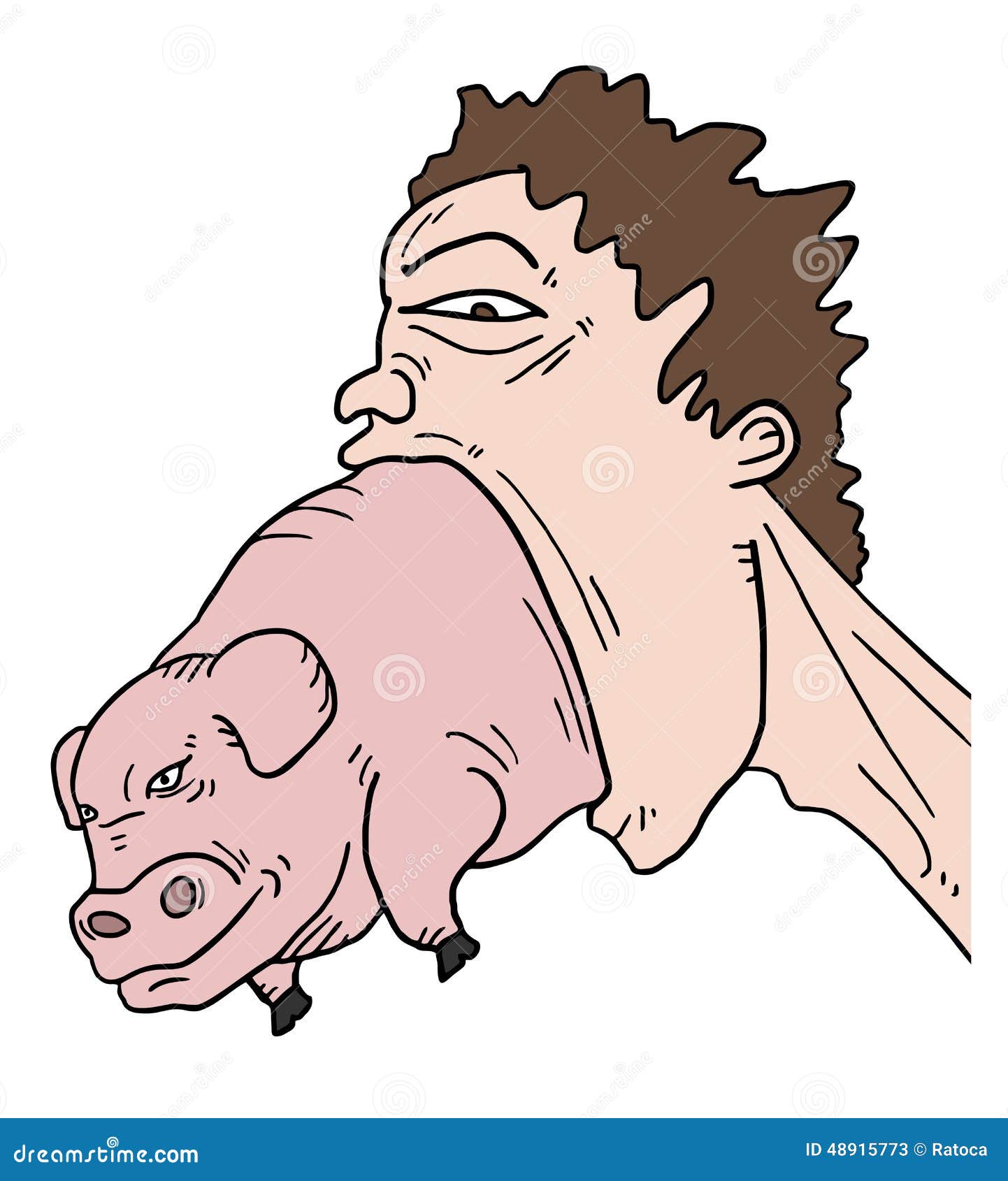 Pig and big mouth stock vector. Illustration of crazy 48915773