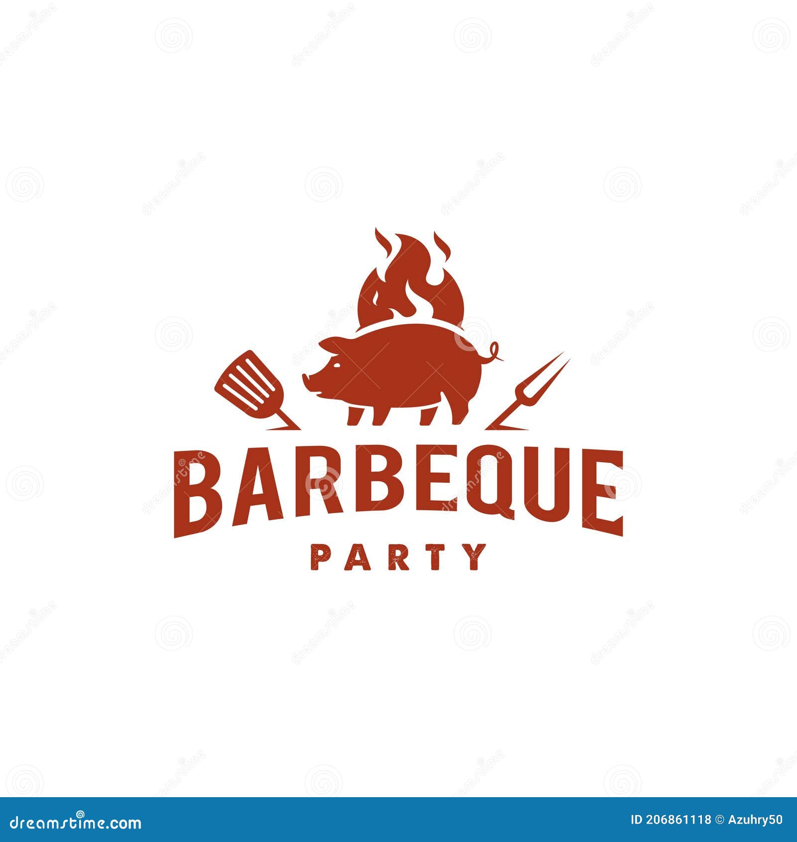 pig and fire logo, grill barbeque invitation party barbecue bbq logo 