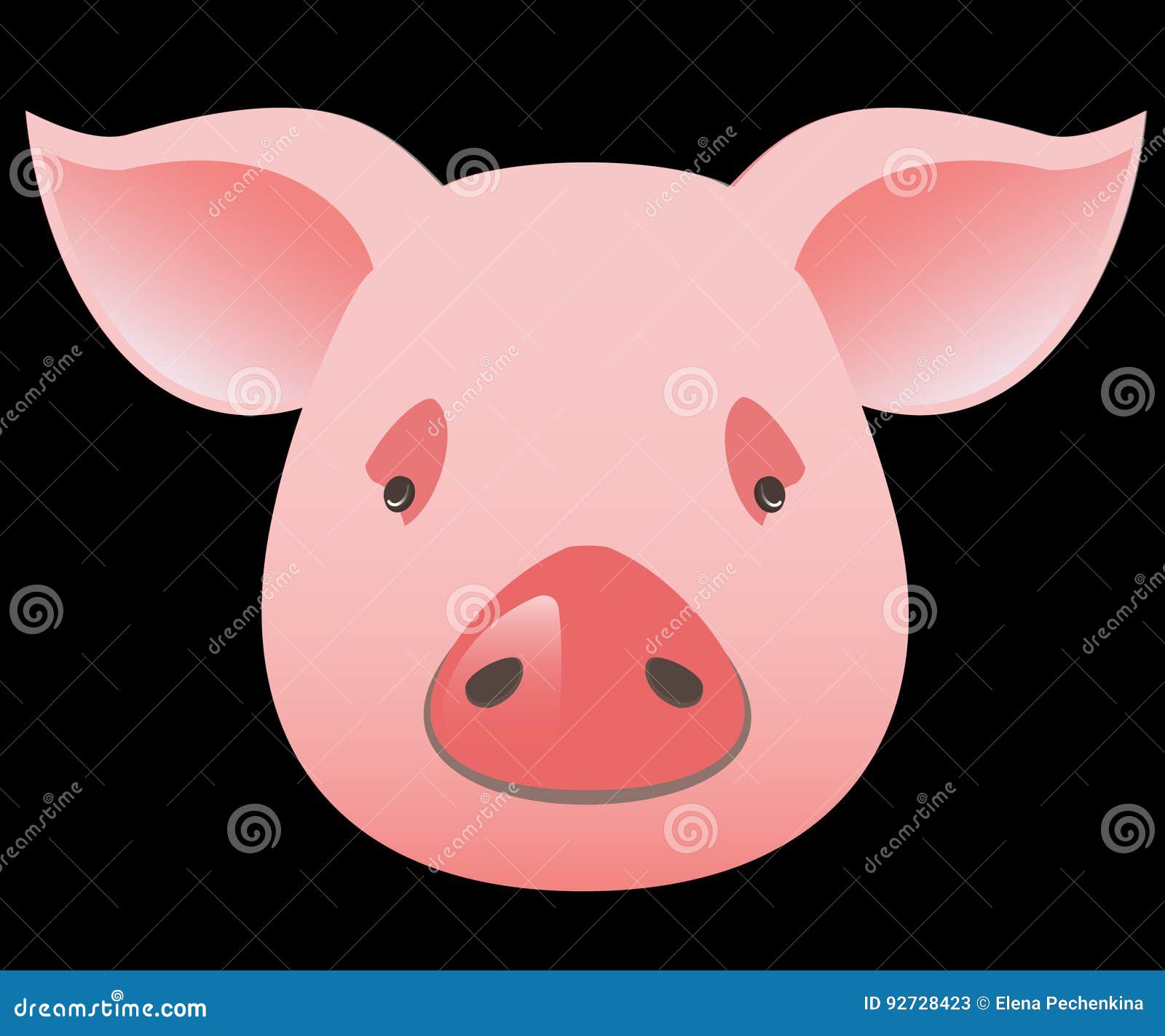 Pig stock vector. Illustration of science, ears, segments 92728423