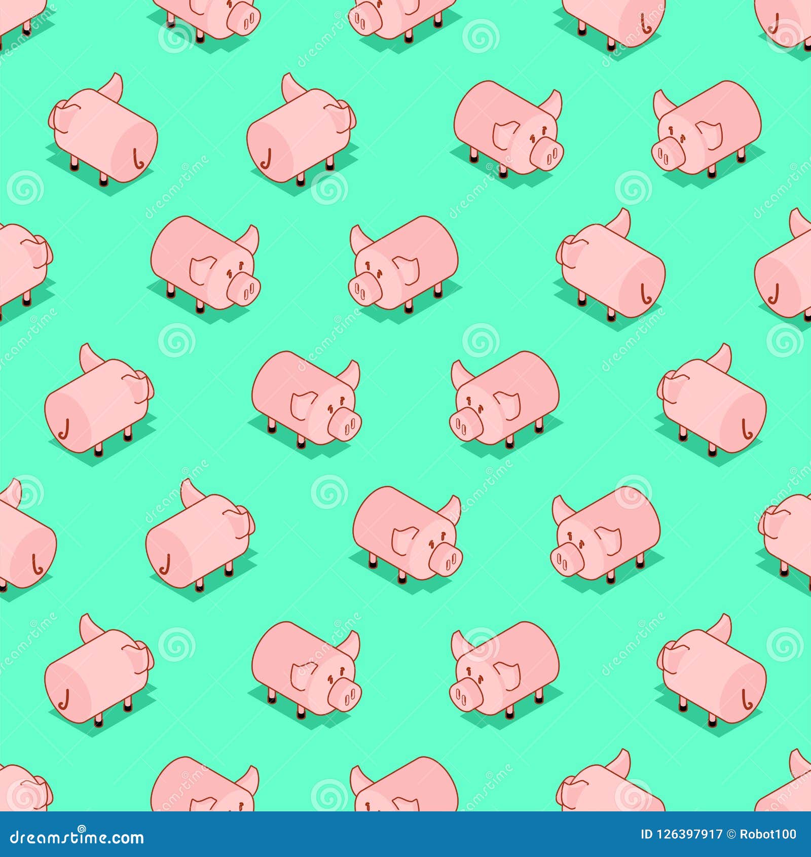 Download Pig Pattern Seamless. Pigs Background. Farm Animal Ornament. Vector Illustration Stock Vector ...
