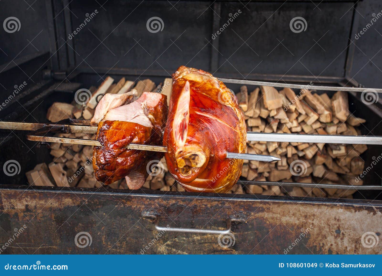 The Pig`s Leg on the Grill, Roast, Prague Stock Image Image of pork
