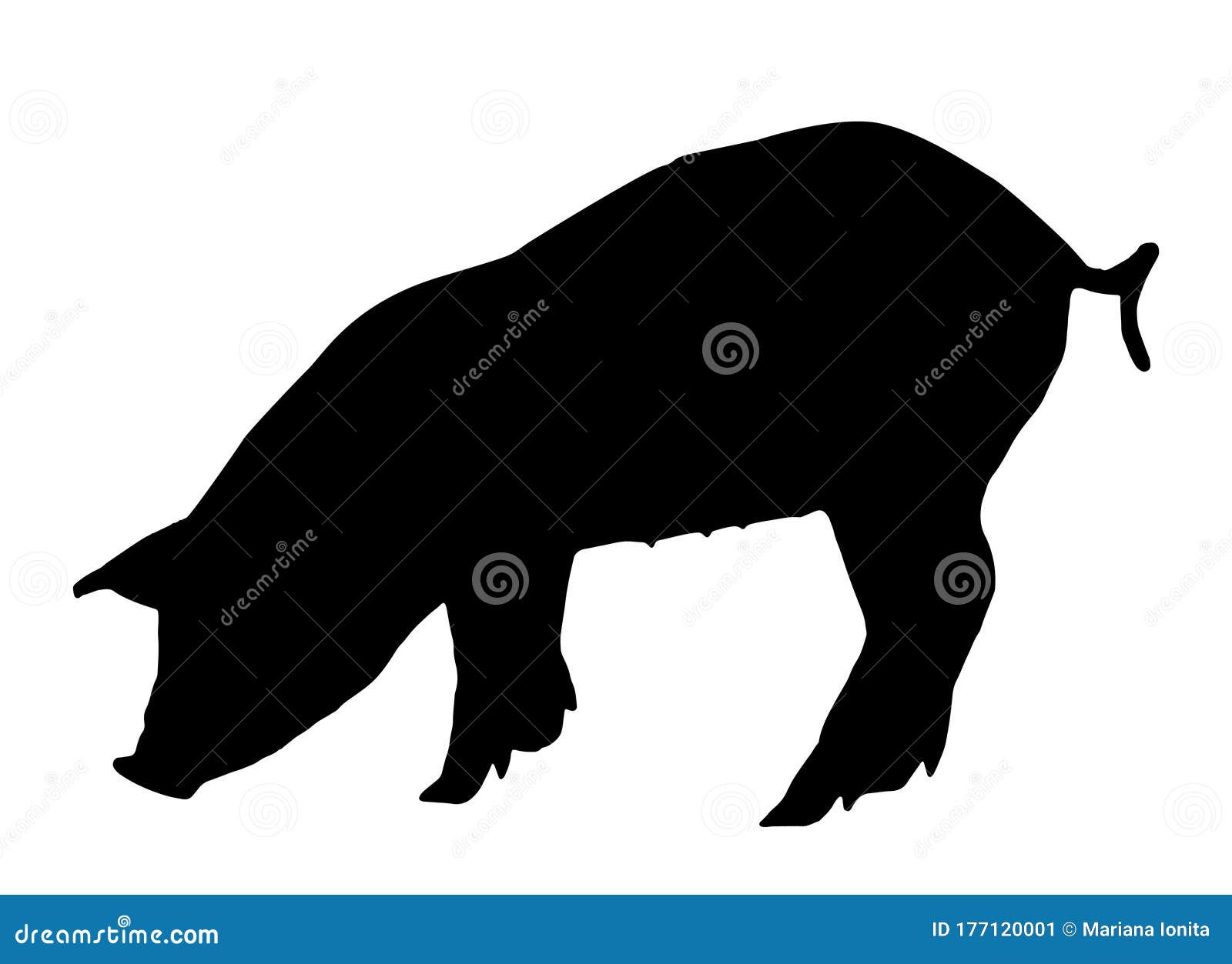 Download Pig Silhouette Isolated On White Background Stock Vector - Illustration of clipart, animal ...